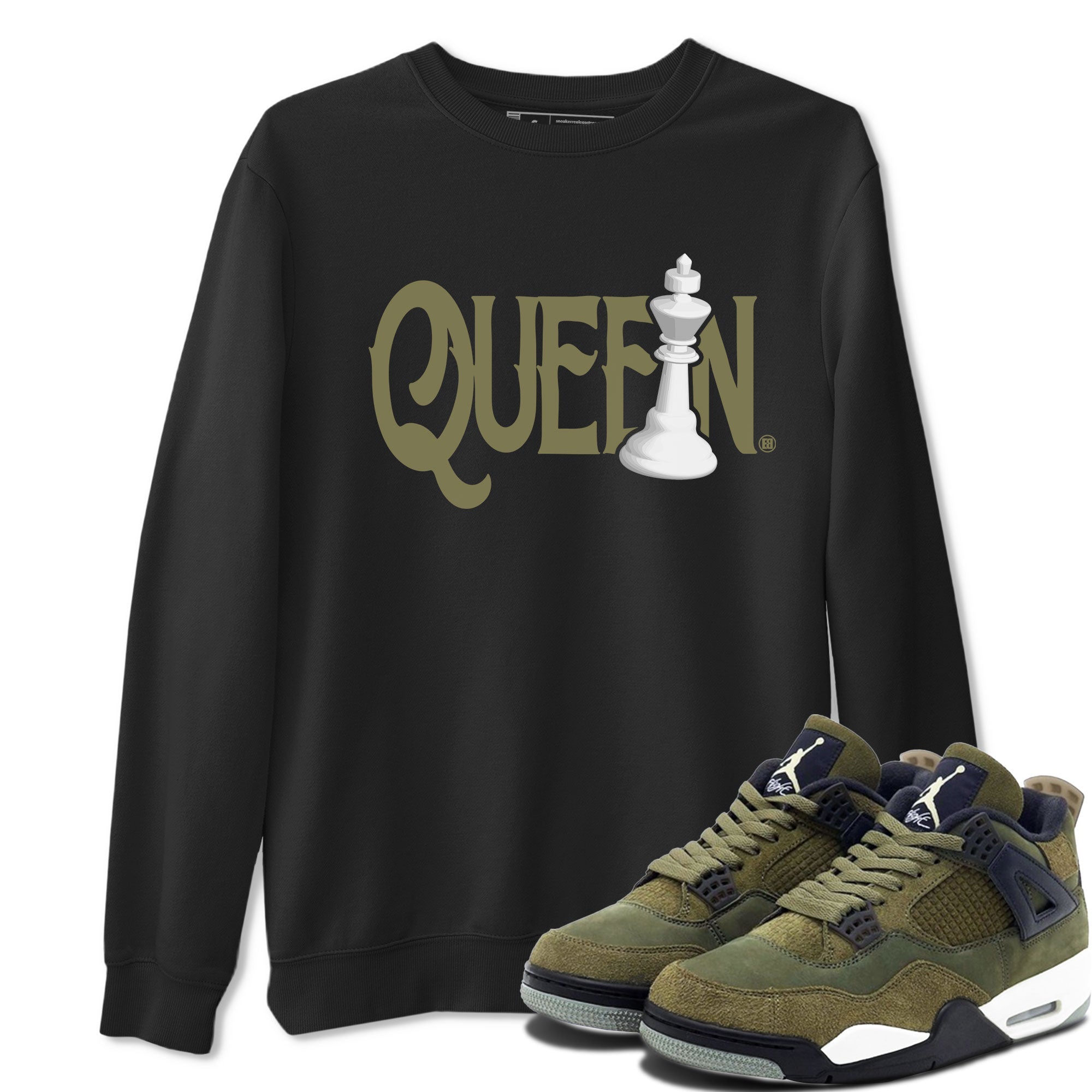 Chess Queen Unisex Adult Tops - Air Jordan 4 Medium Olive