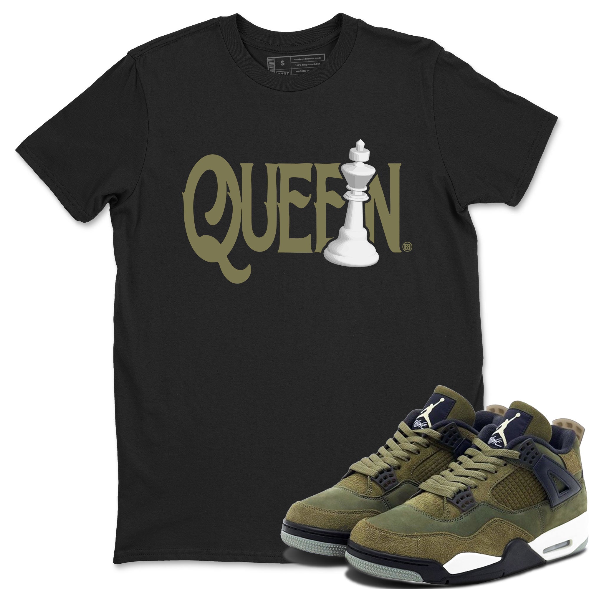 Chess Queen snkmatch Tee - Air Jordan 4 Medium Olive