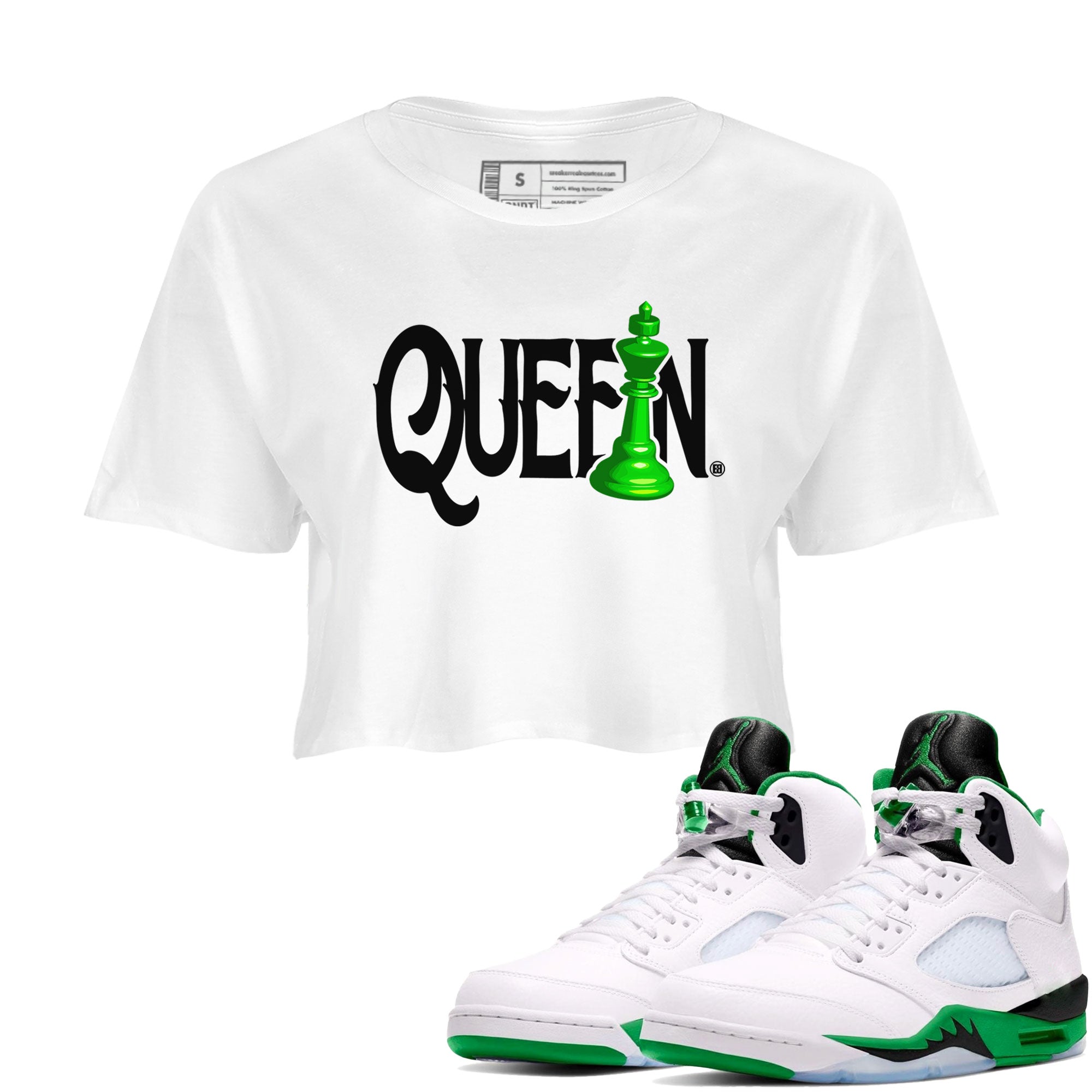 Chess Queen snkmatch Women's Top - Air Jordan 5 Lucky Green