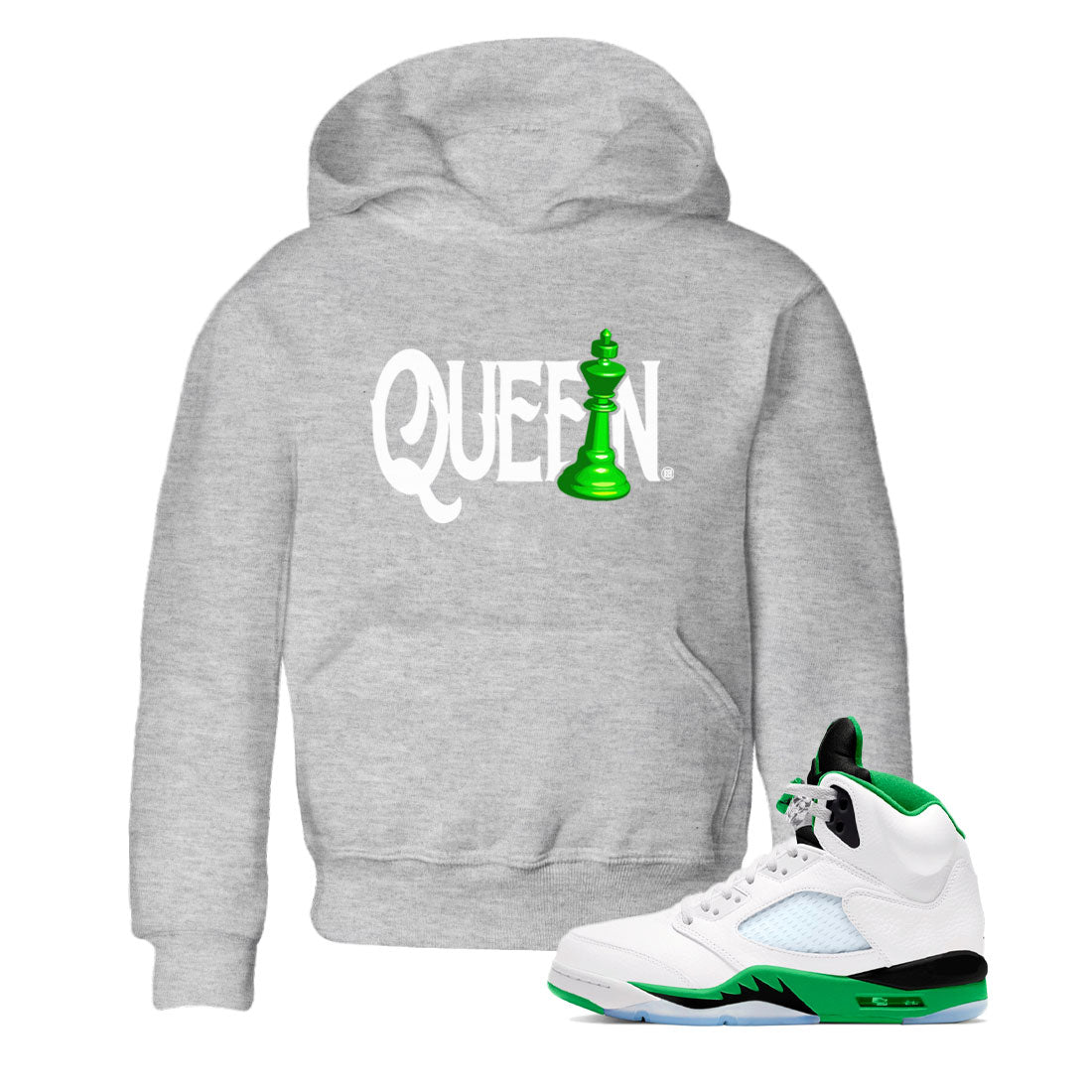 Chess Queen snkmatch Tees Kids - Air Jordan 5 Lucky Green
