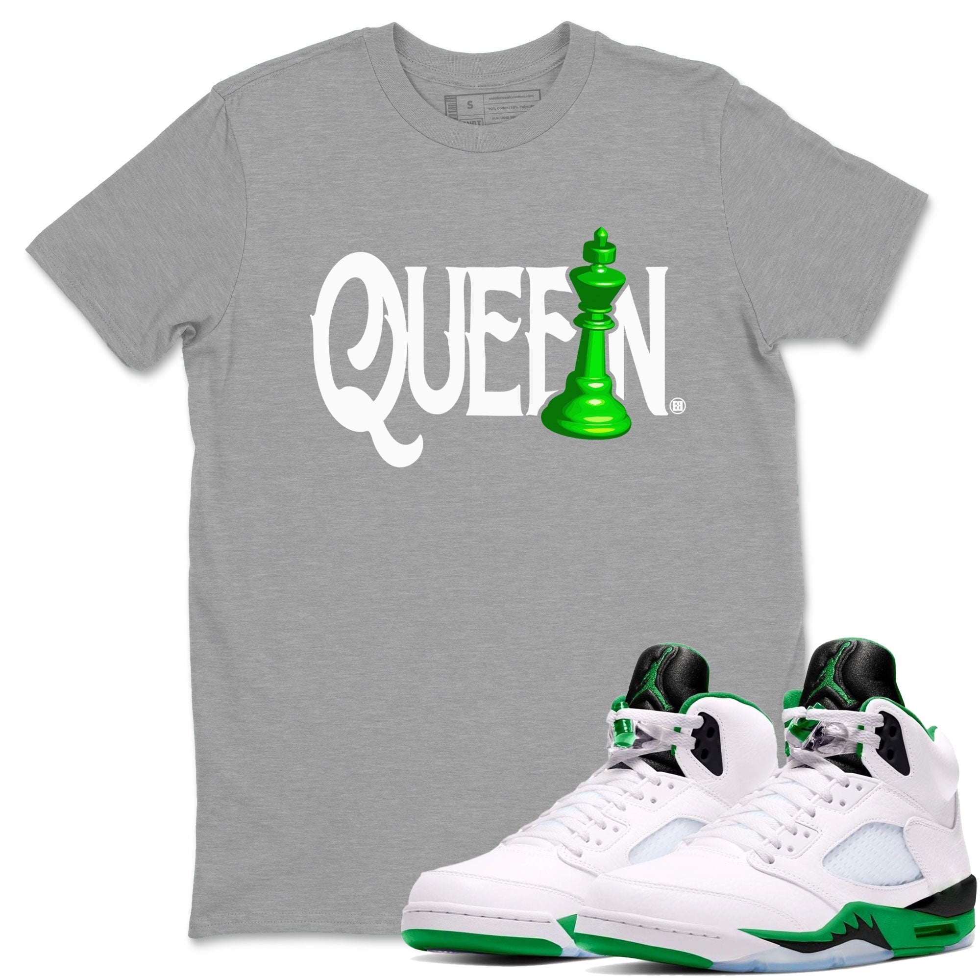 Chess Queen snkmatch Tees - Air Jordan 5 Lucky Green