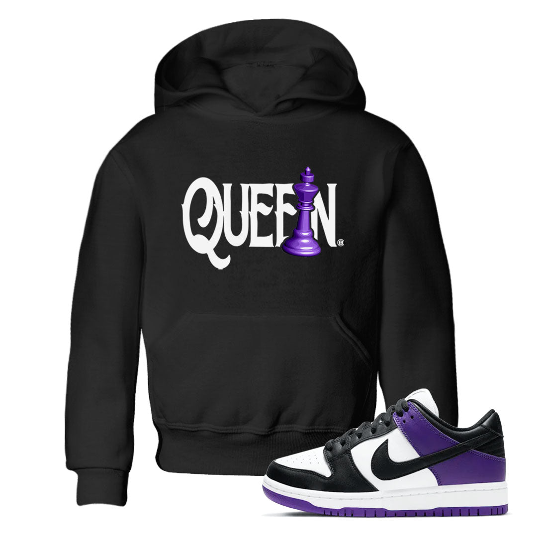 Chess Queen snkmatch Tees Kids - Dunk Low Court Purple