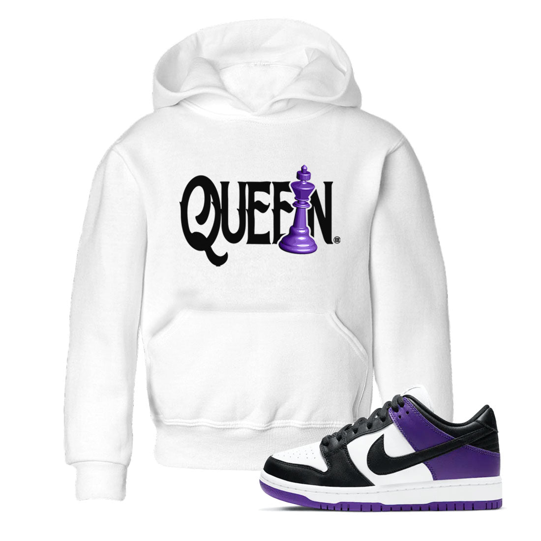 Chess Queen snkmatch Tees Kids - Dunk Low Court Purple