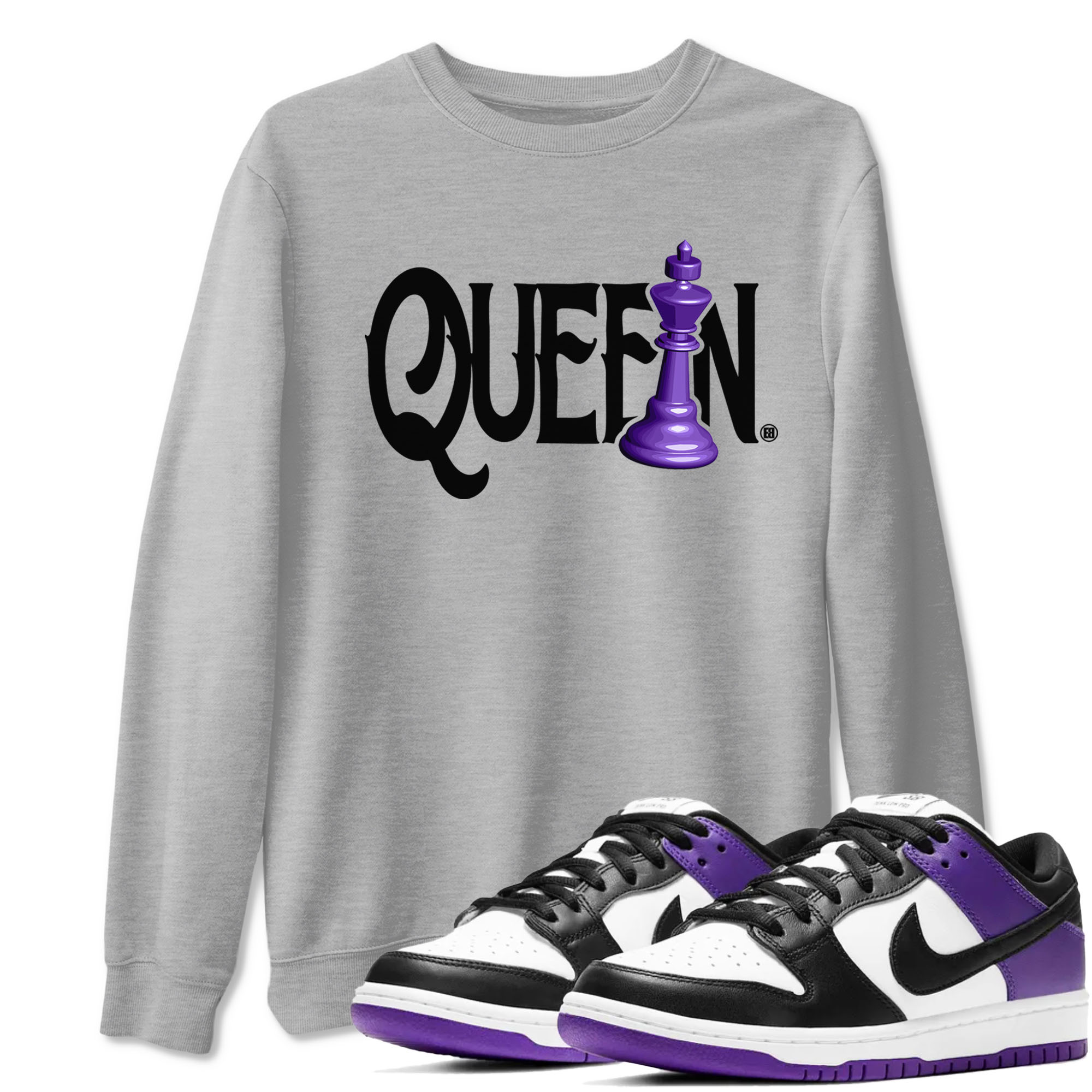 Chess Queen snkmatch Tees - Dunk Low Court Purple
