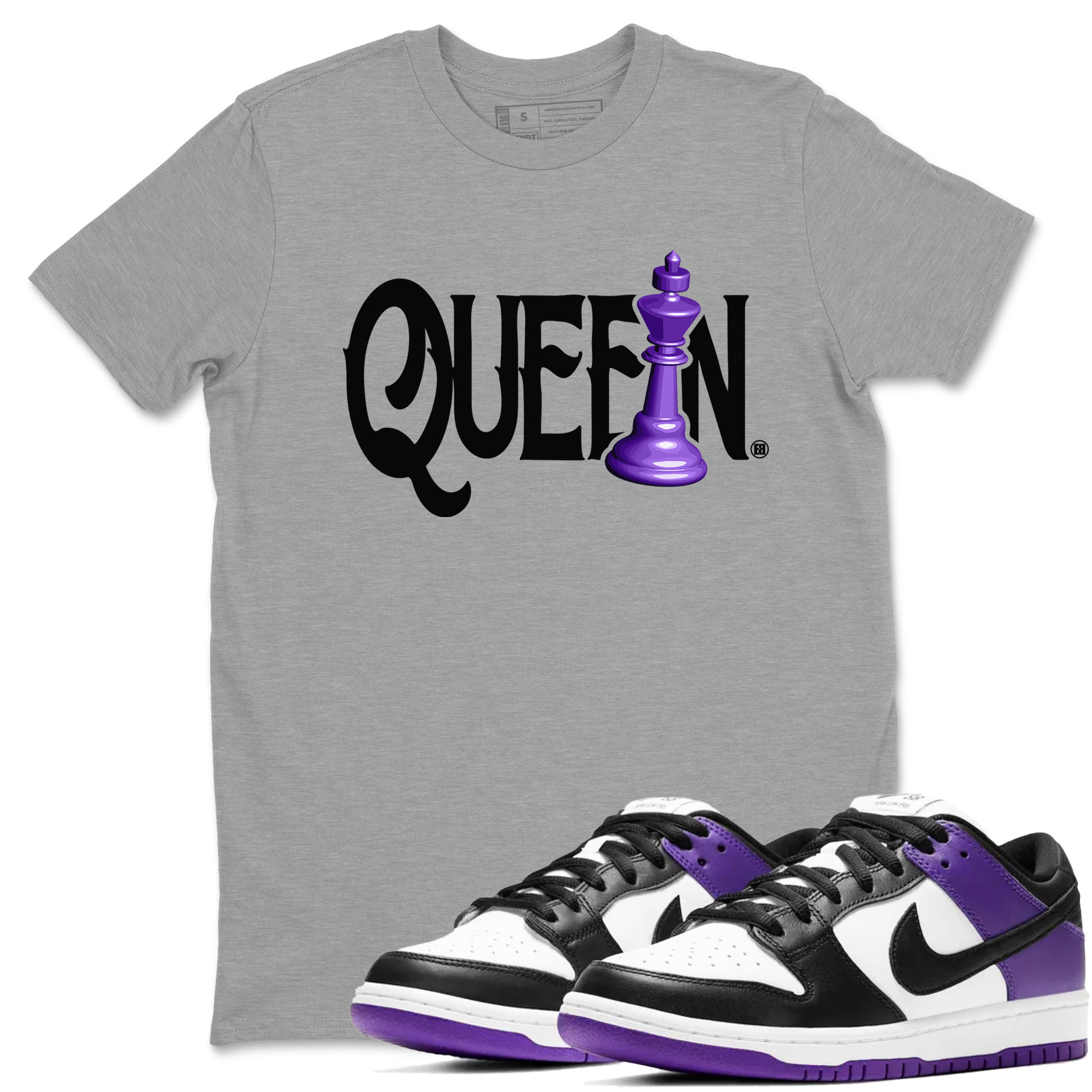 Chess Queen snkmatch Tees - Dunk Low Court Purple