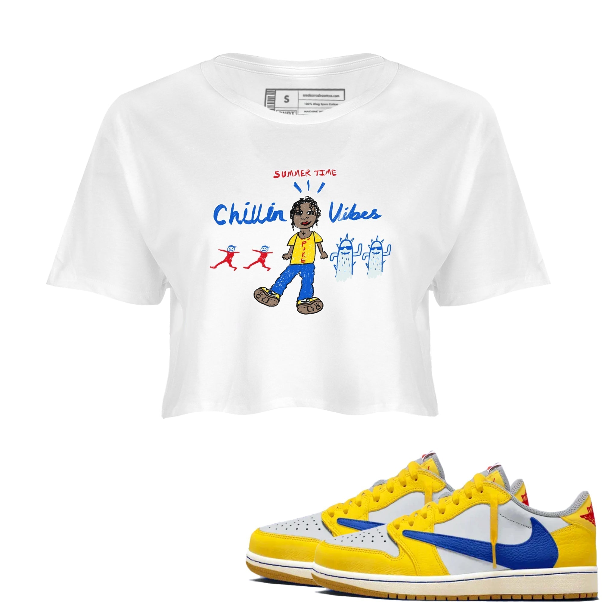 Chillin Vibes snkmatch Women's Top - Air Jordan 1 Travis Scott Canary