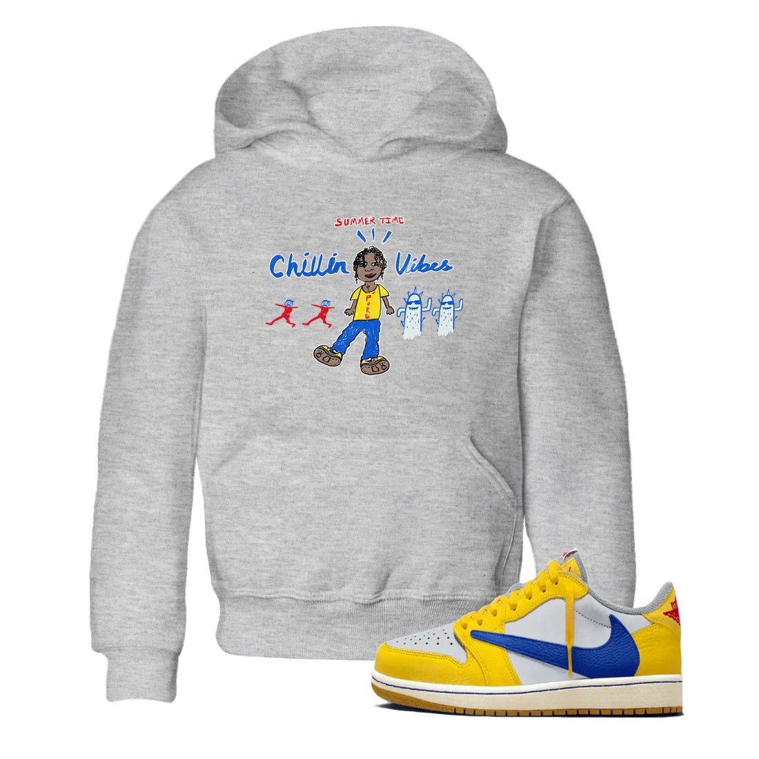 Chillin Vibes snkmatch Tees Kids - Air Jordan 1 Travis Scott Canary