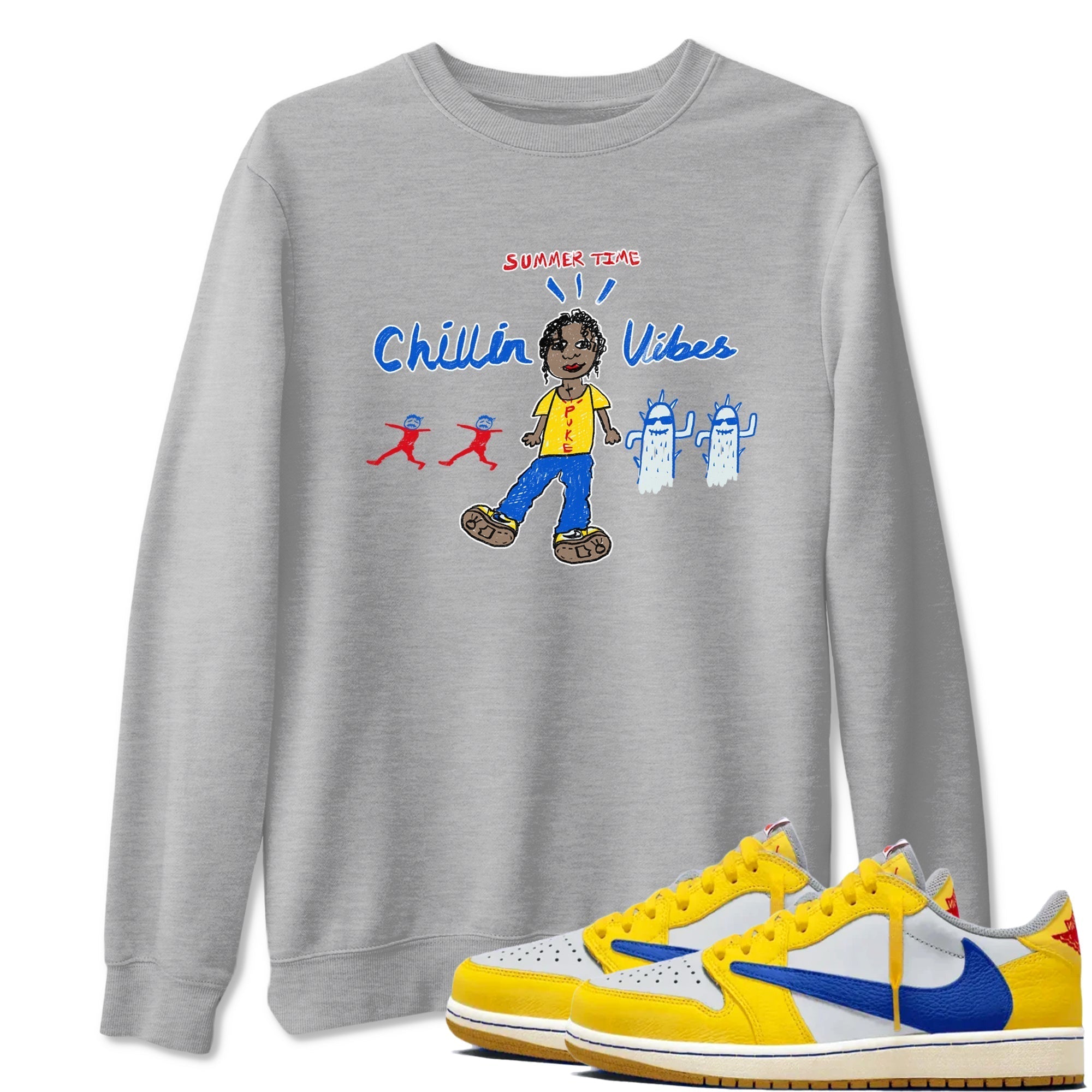 Chillin Vibes snkmatch Tees - Air Jordan 1 Travis Scott Canary