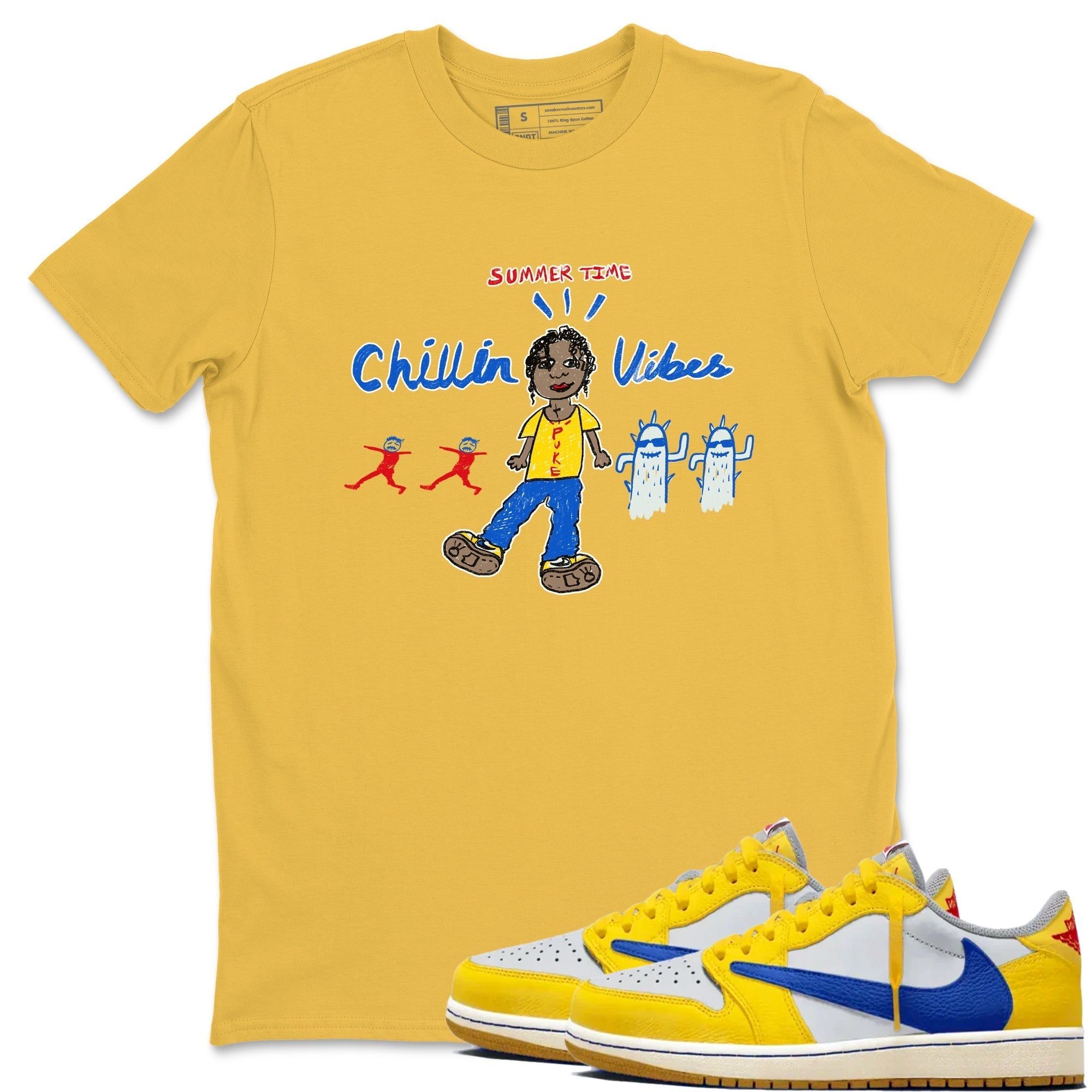 Chillin Vibes snkmatch Tees - Air Jordan 1 Travis Scott Canary