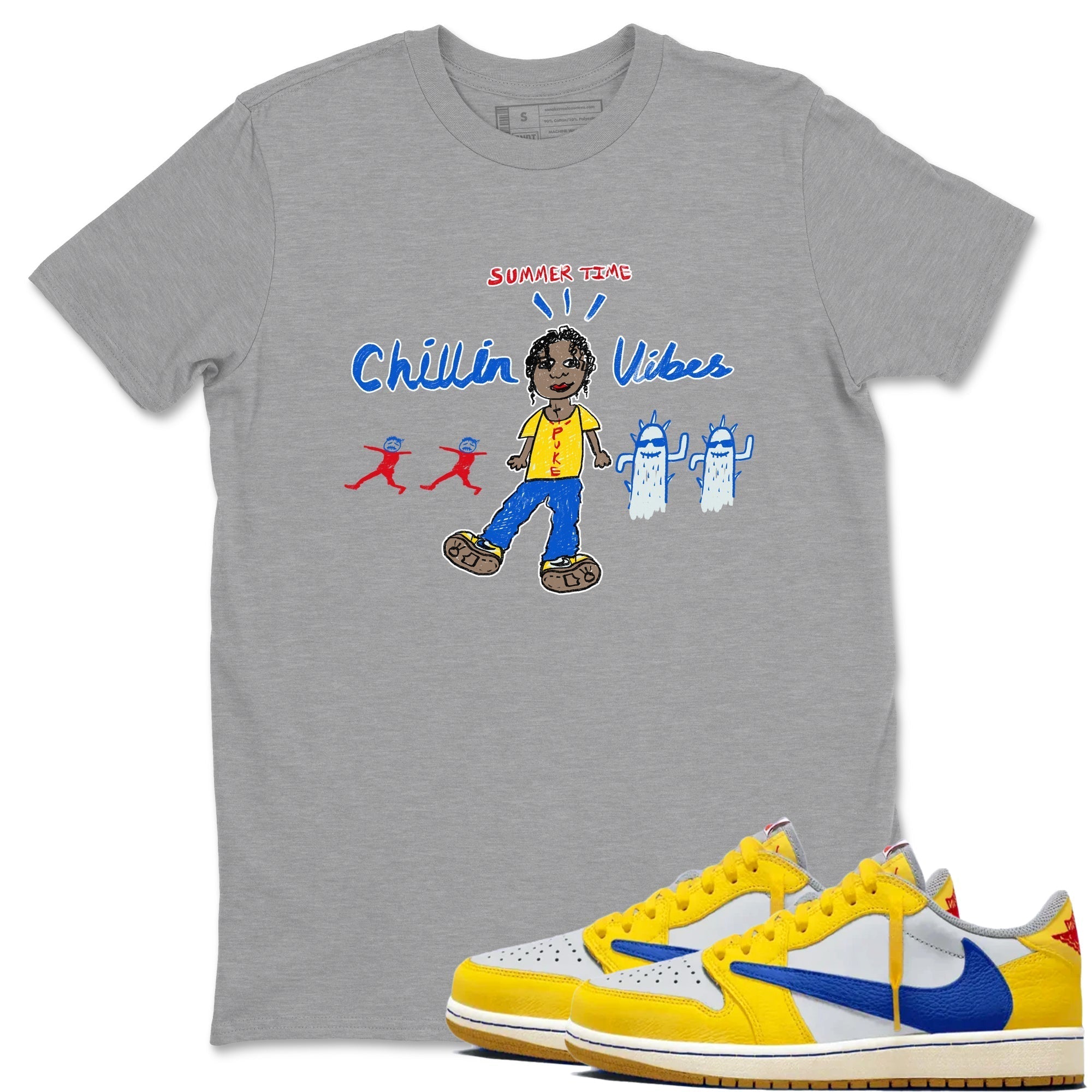 Chillin Vibes snkmatch Tees - Air Jordan 1 Travis Scott Canary