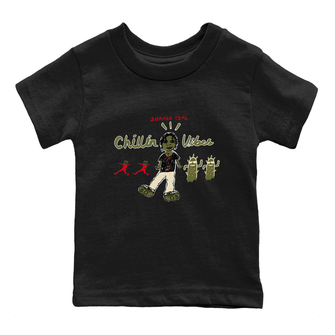 Chillin Vibes snkmatch Tees Kids - Air Jordan 1 Travis Scott Medium Olive