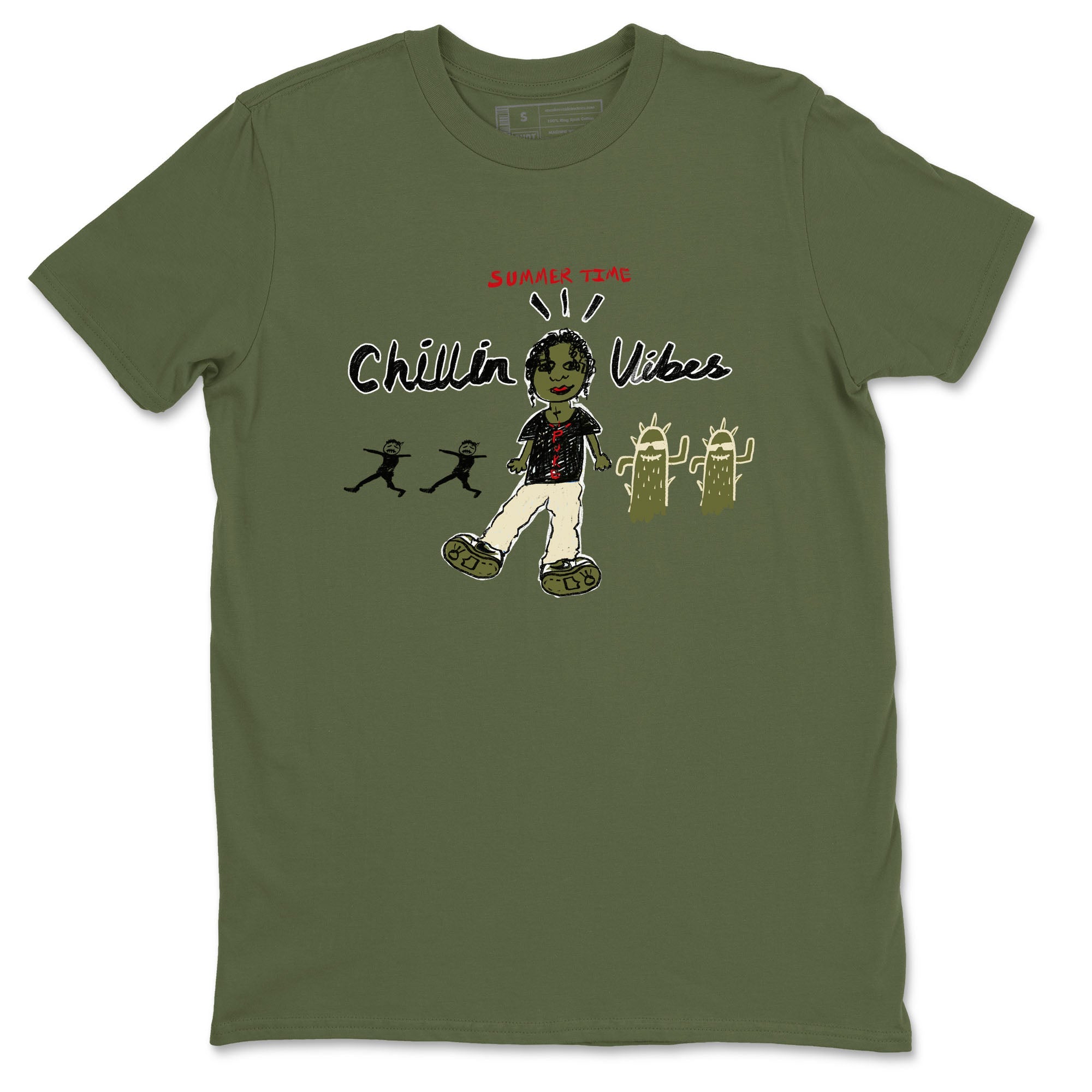 Chillin Vibes snkmatch Tees - Air Jordan 1 Travis Scott Medium Olive