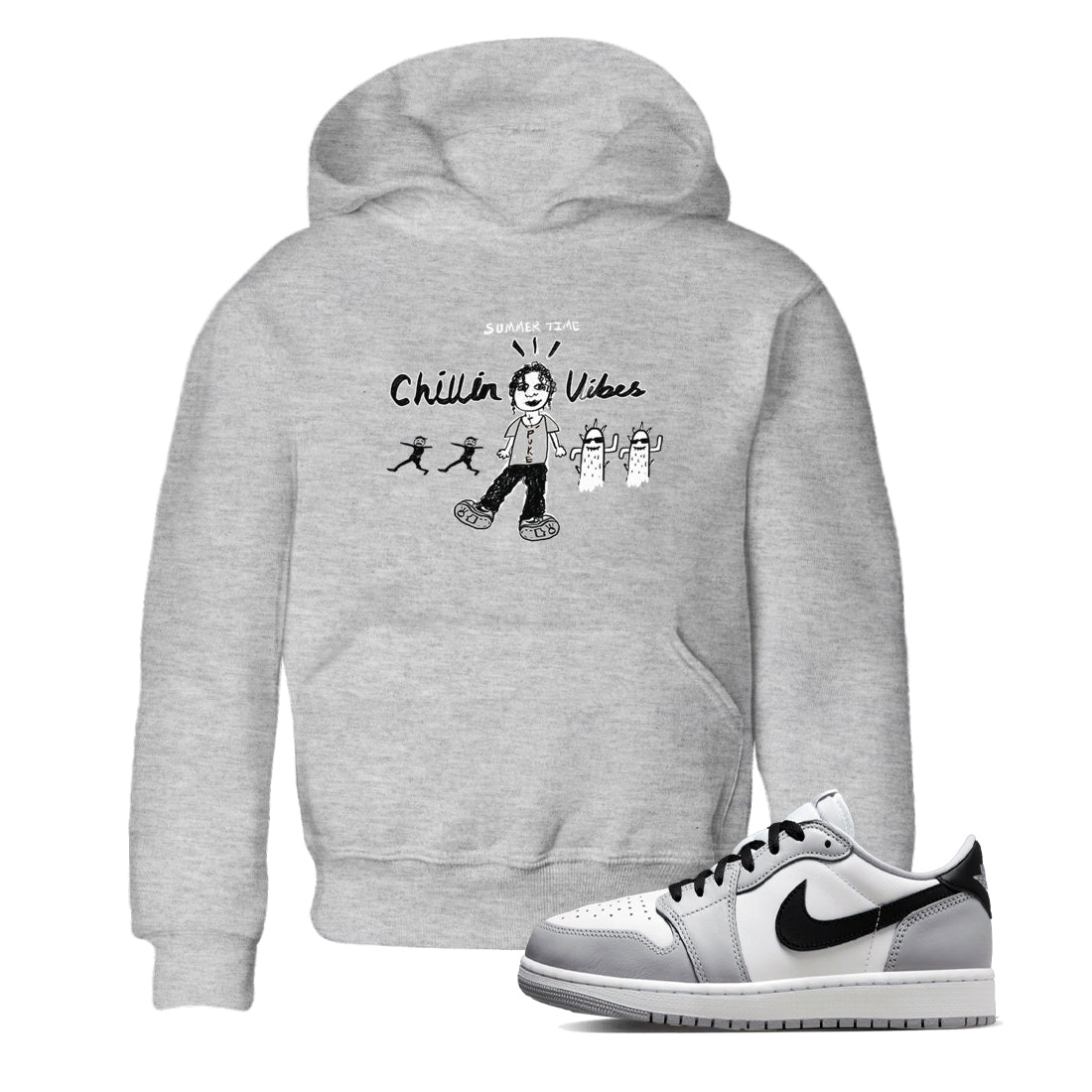 Chillin Vibes snkmatch Tees Kids - Air Jordan 1 Wolf Grey