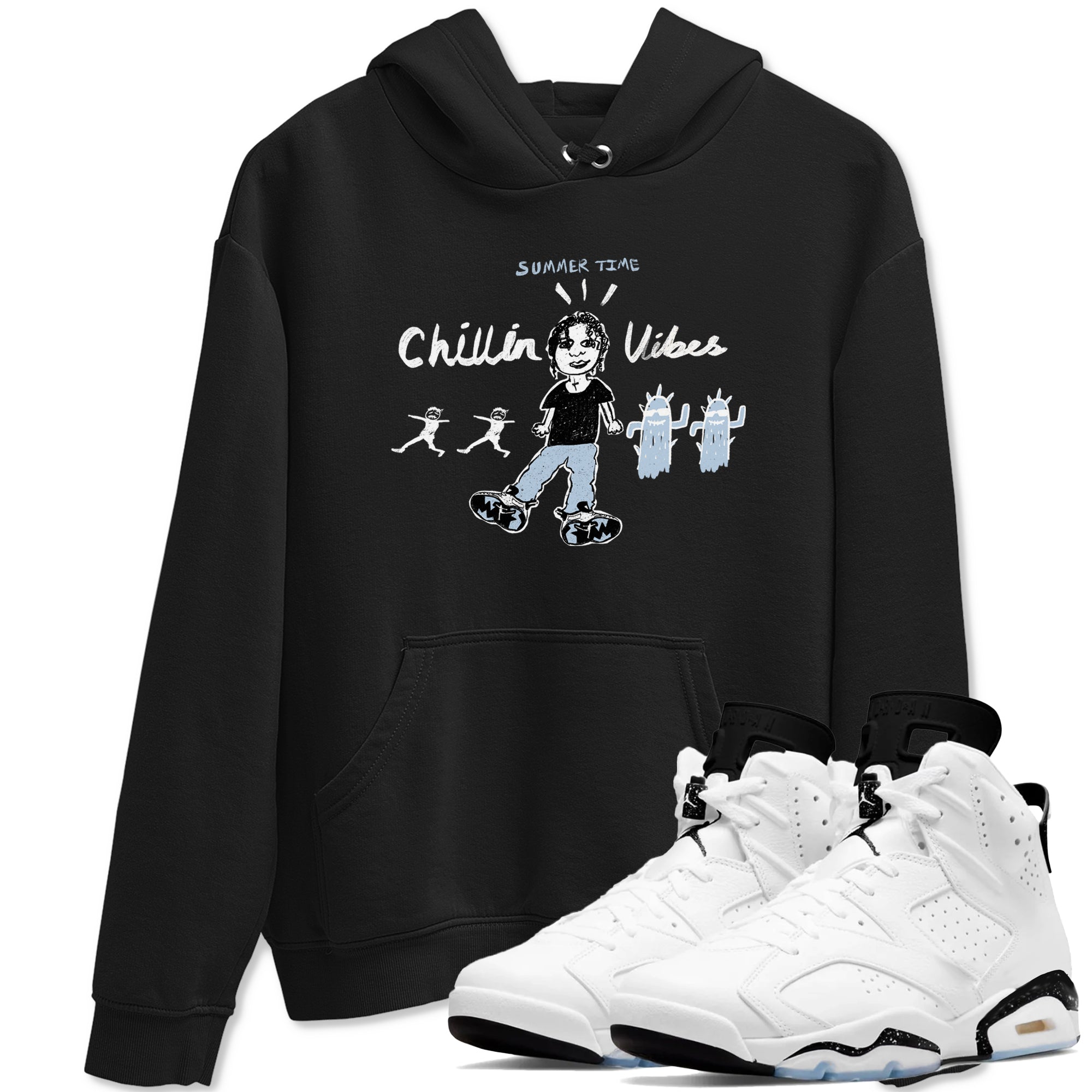 Chillin Vibes snkmatch Tees - Air Jordan 6 White Black