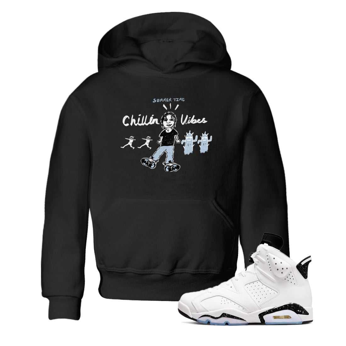 Chillin Vibes snkmatch Tees Kids - Air Jordan 6 White Black