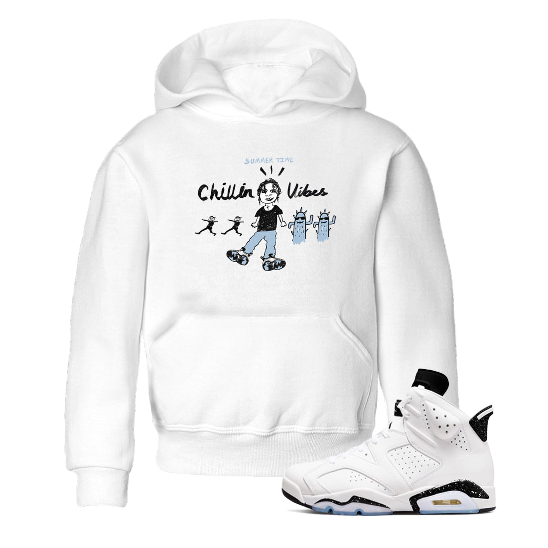 Chillin Vibes snkmatch Tees Kids - Air Jordan 6 White Black