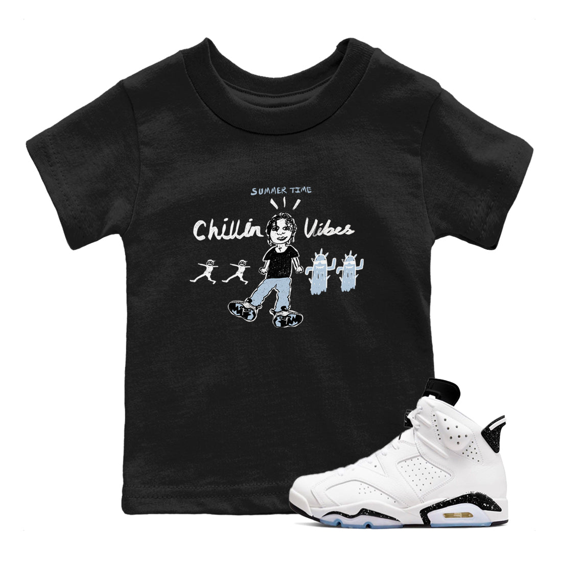 Chillin Vibes snkmatch Tees Kids - Air Jordan 6 White Black
