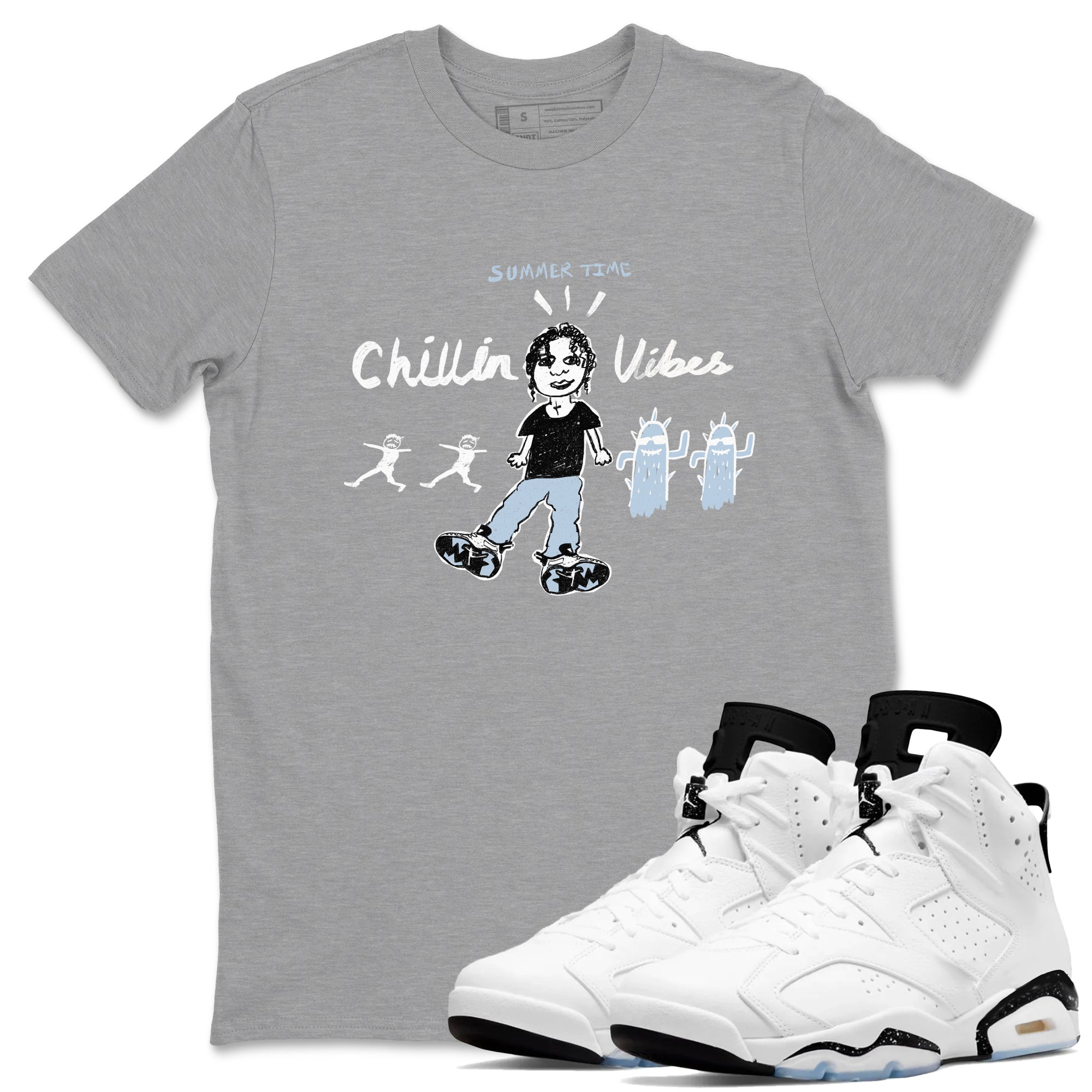 Chillin Vibes snkmatch Tees - Air Jordan 6 White Black