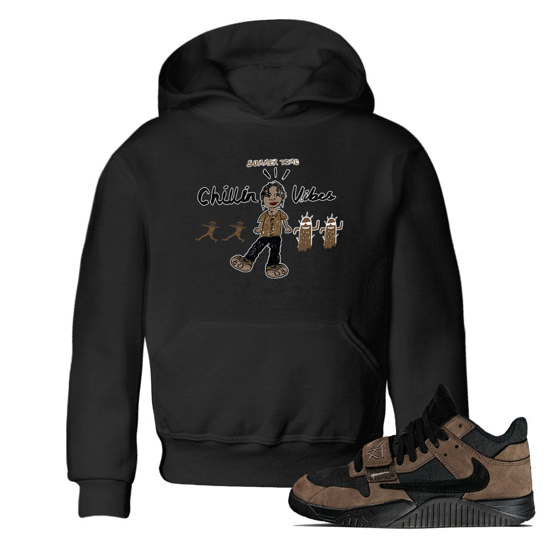 Chillin Vibes snkmatch Tees Kids - Jordan Jumpman Jack Travis Scott Dark Mocha