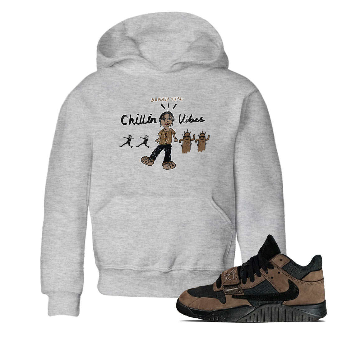 Chillin Vibes snkmatch Tees Kids - Jordan Jumpman Jack Travis Scott Dark Mocha
