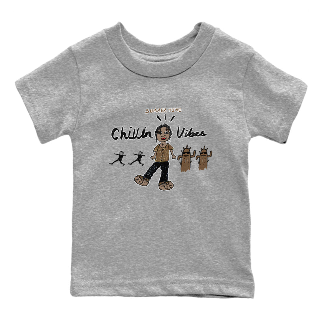 Chillin Vibes snkmatch Tees Kids - Jordan Jumpman Jack Travis Scott Dark Mocha