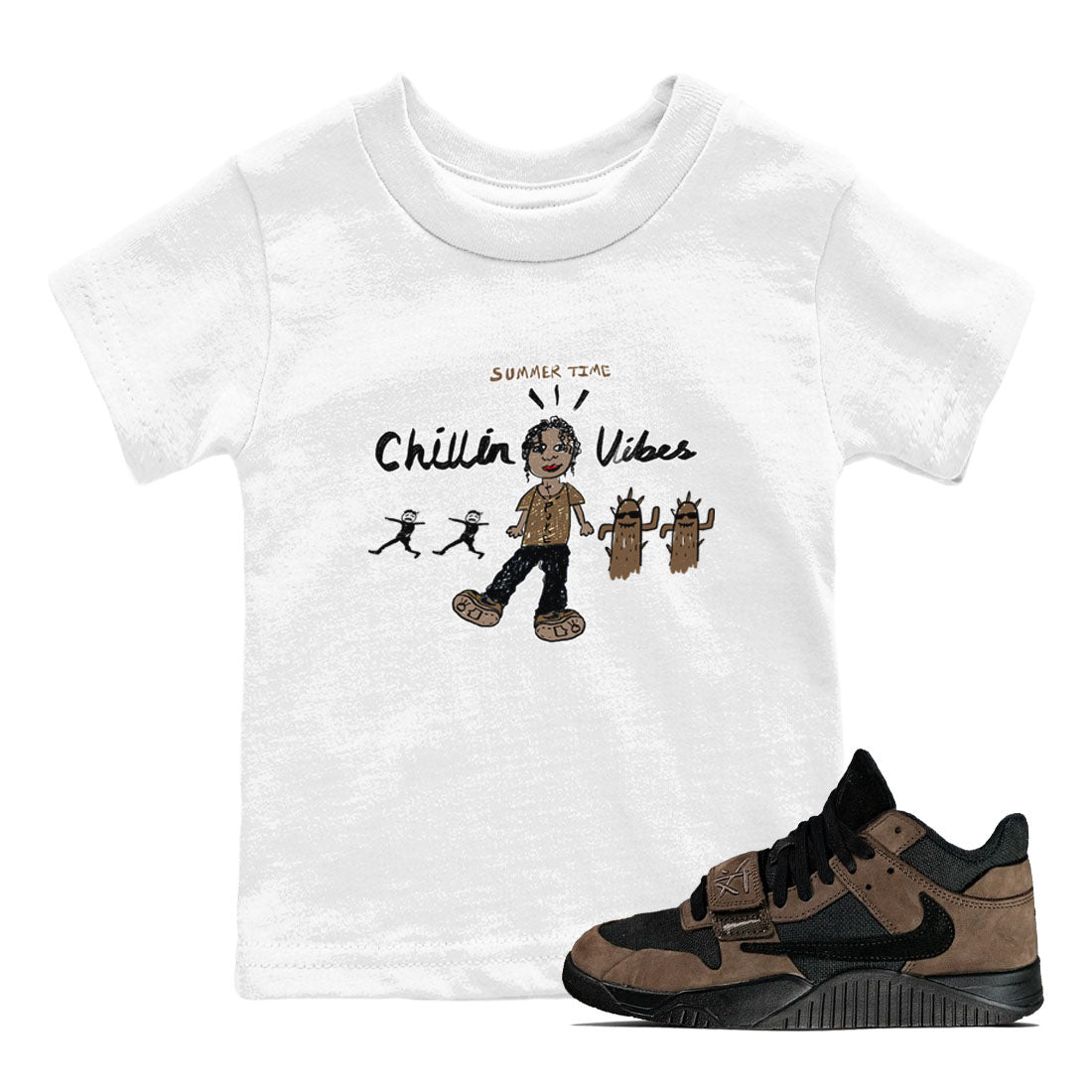Chillin Vibes snkmatch Tees Kids - Jordan Jumpman Jack Travis Scott Dark Mocha