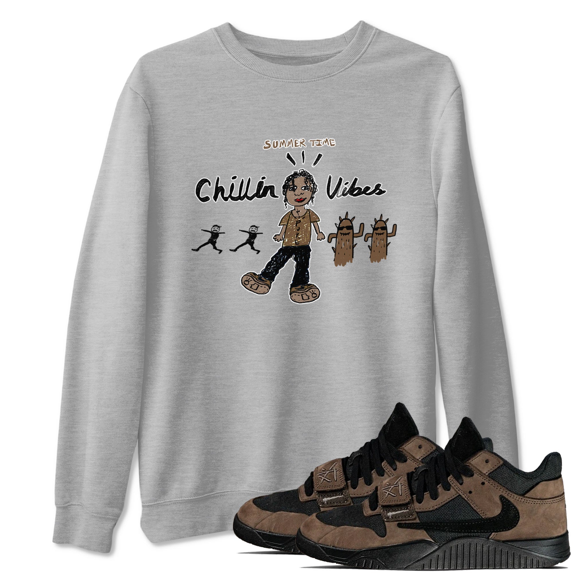 Chillin Vibes snkmatch Tees - Jordan Jumpman Jack Travis Scott Dark Mocha
