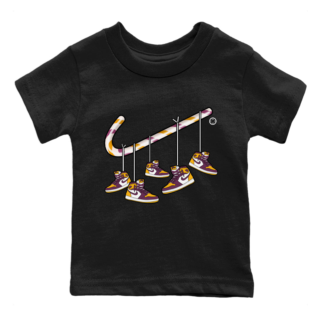 Christmas Candy Cane Kids Tops - Air Jordan 1 Brotherhood