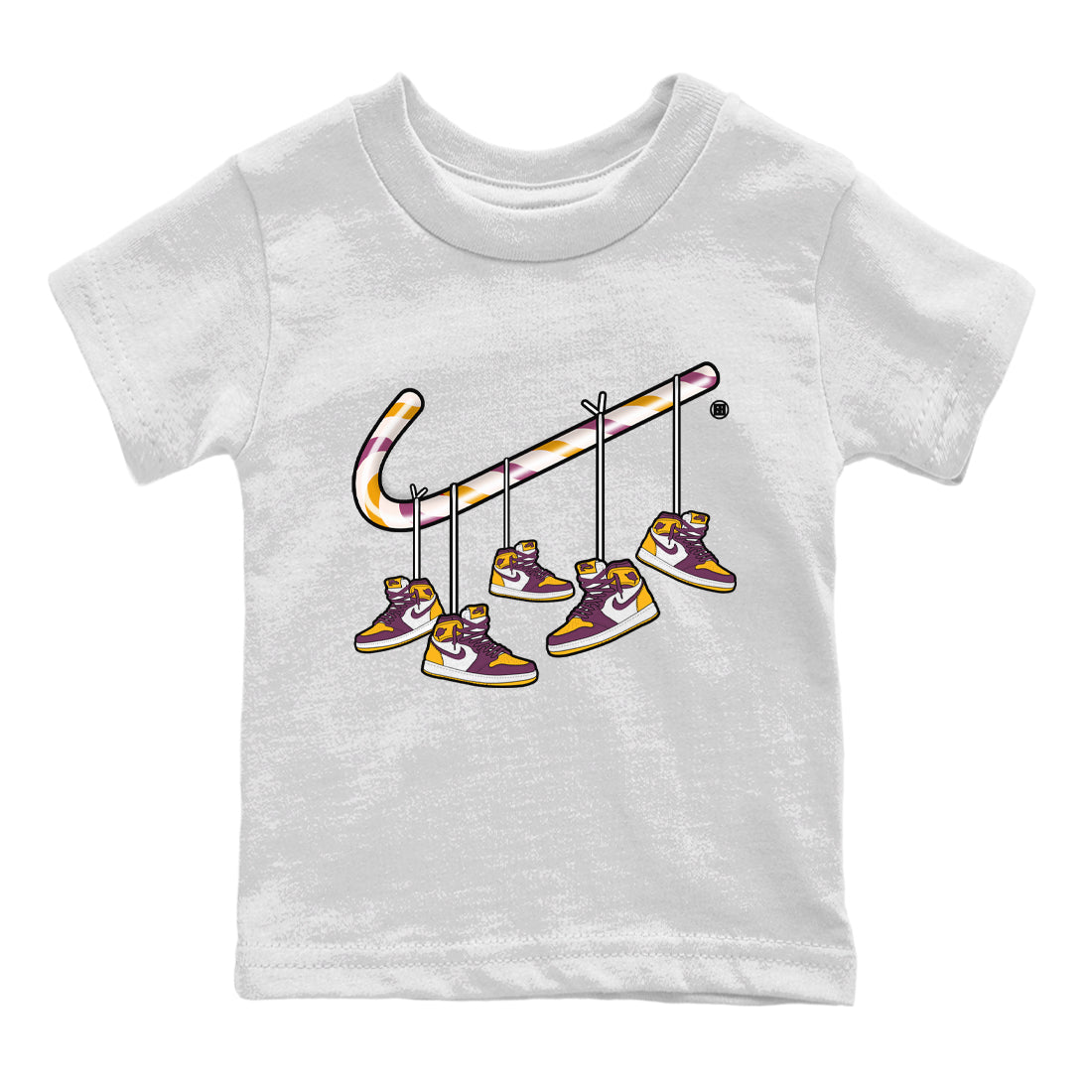 Christmas Candy Cane Kids Tops - Air Jordan 1 Brotherhood