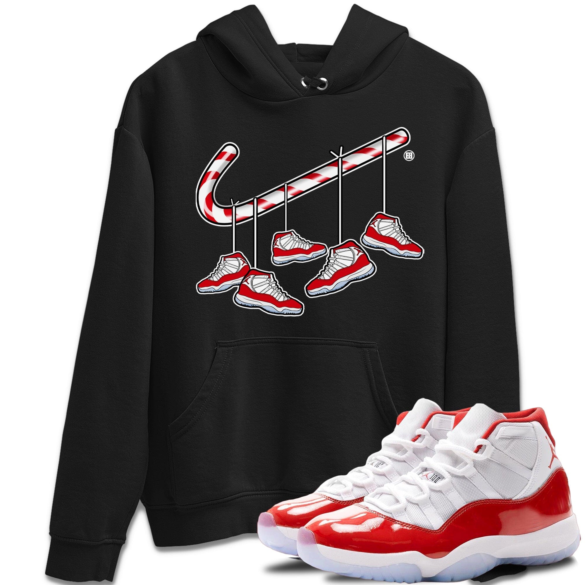 Christmas Candy Cane Unisex Tops - Air Jordan 11 Cherry