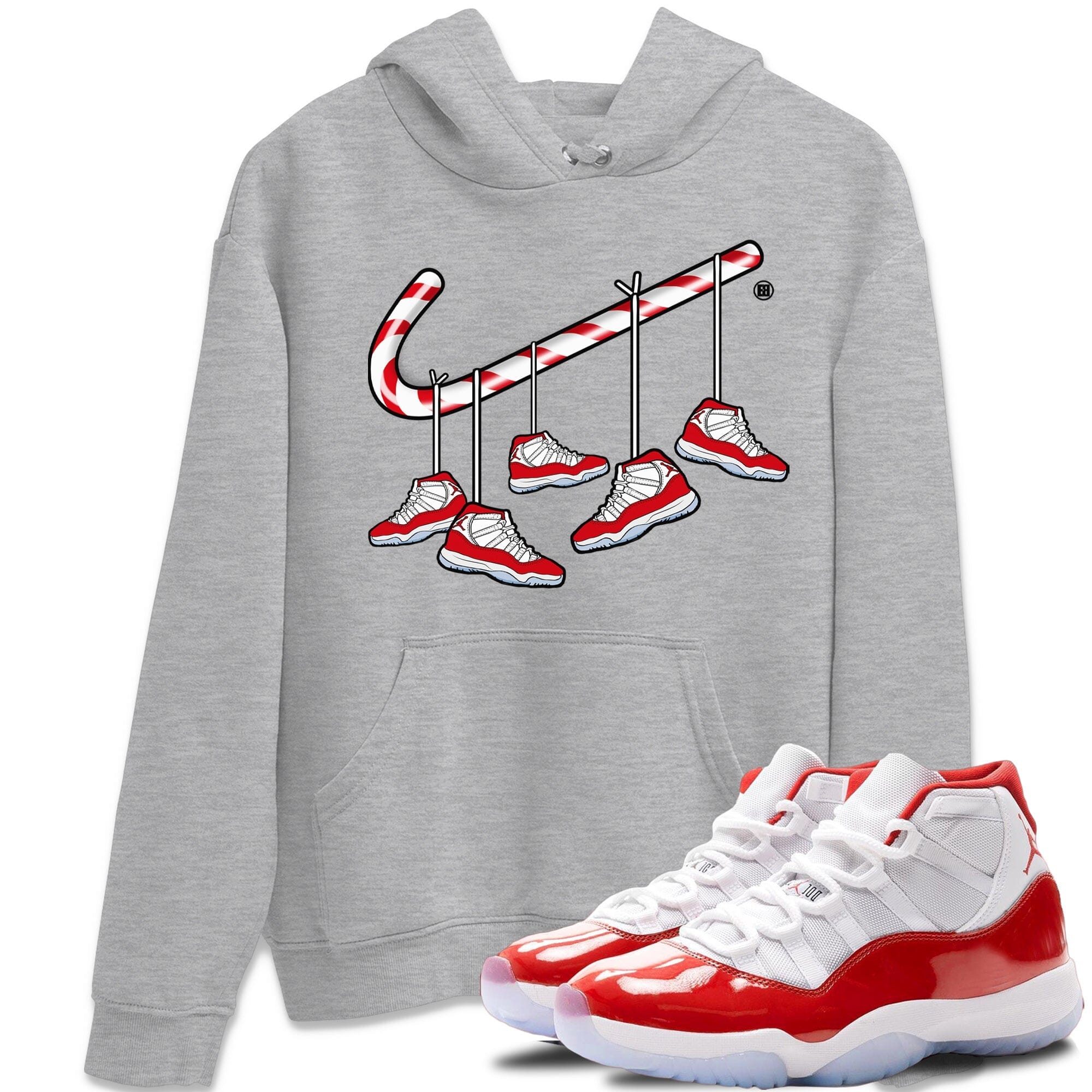 Christmas Candy Cane Unisex Tops - Air Jordan 11 Cherry