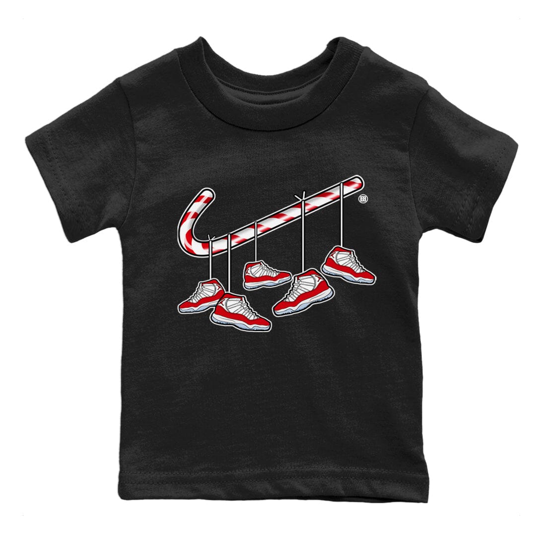 Christmas Candy Cane Kids Tops - Air Jordan 11 Cherry
