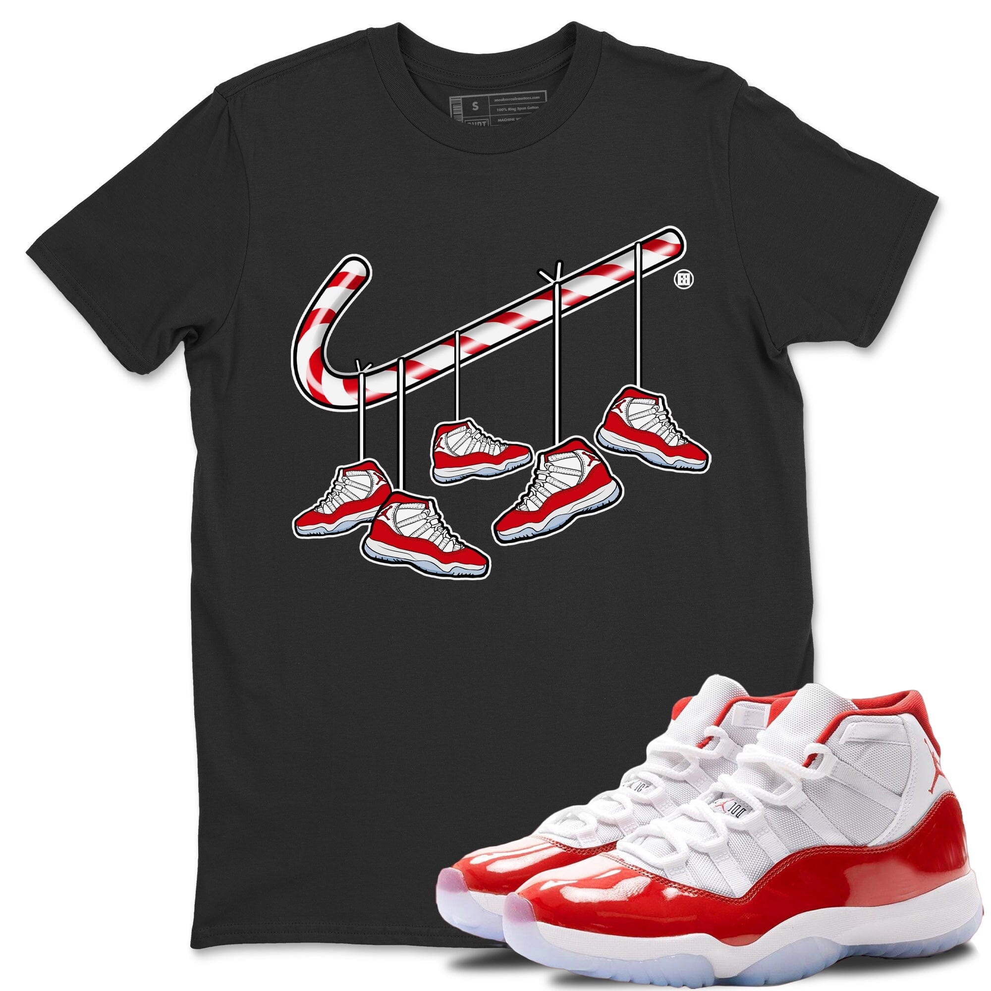 Christmas Candy Cane Unisex Tops - Air Jordan 11 Cherry