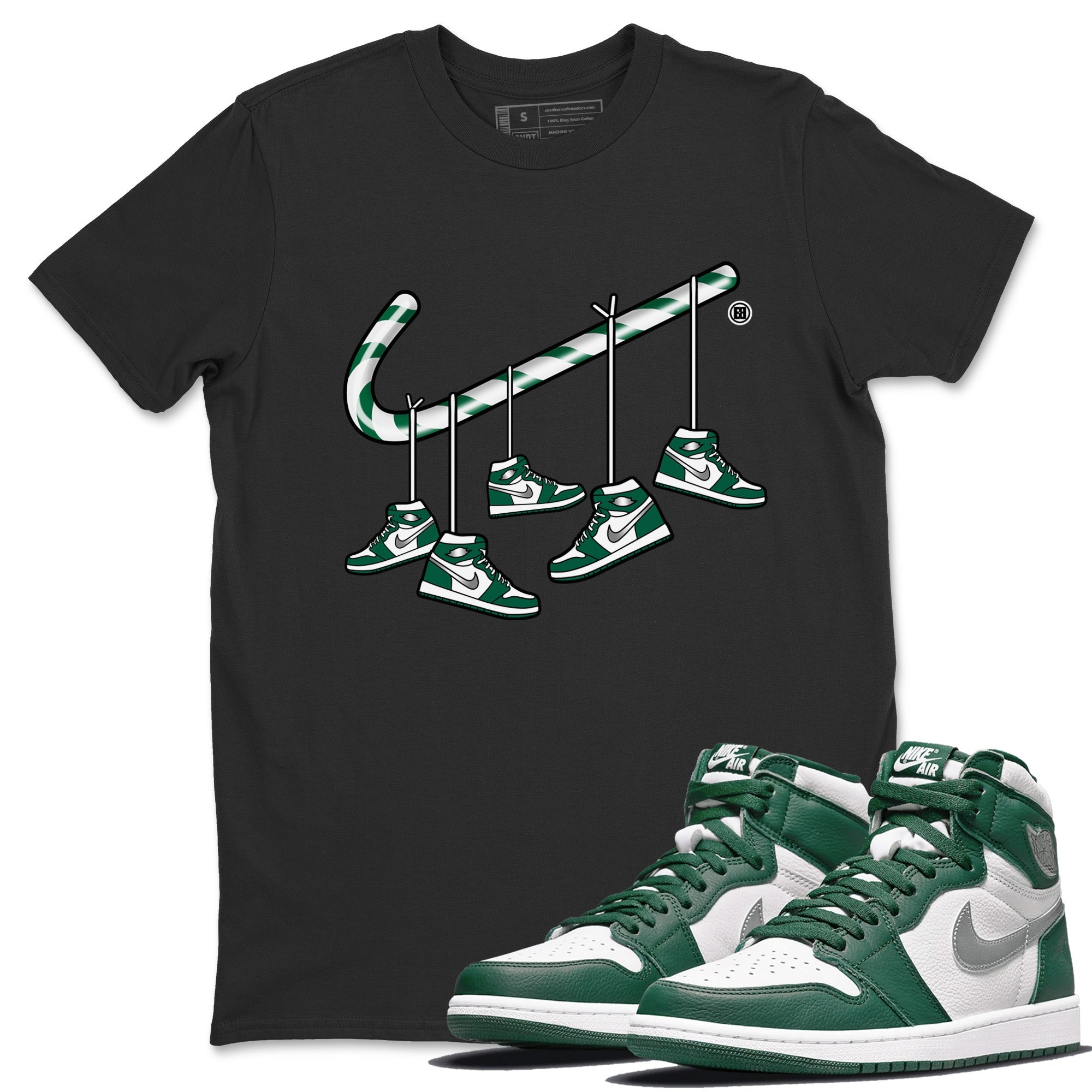 Christmas Candy Cane Unisex Tops - Air Jordan 1 Gorge Green