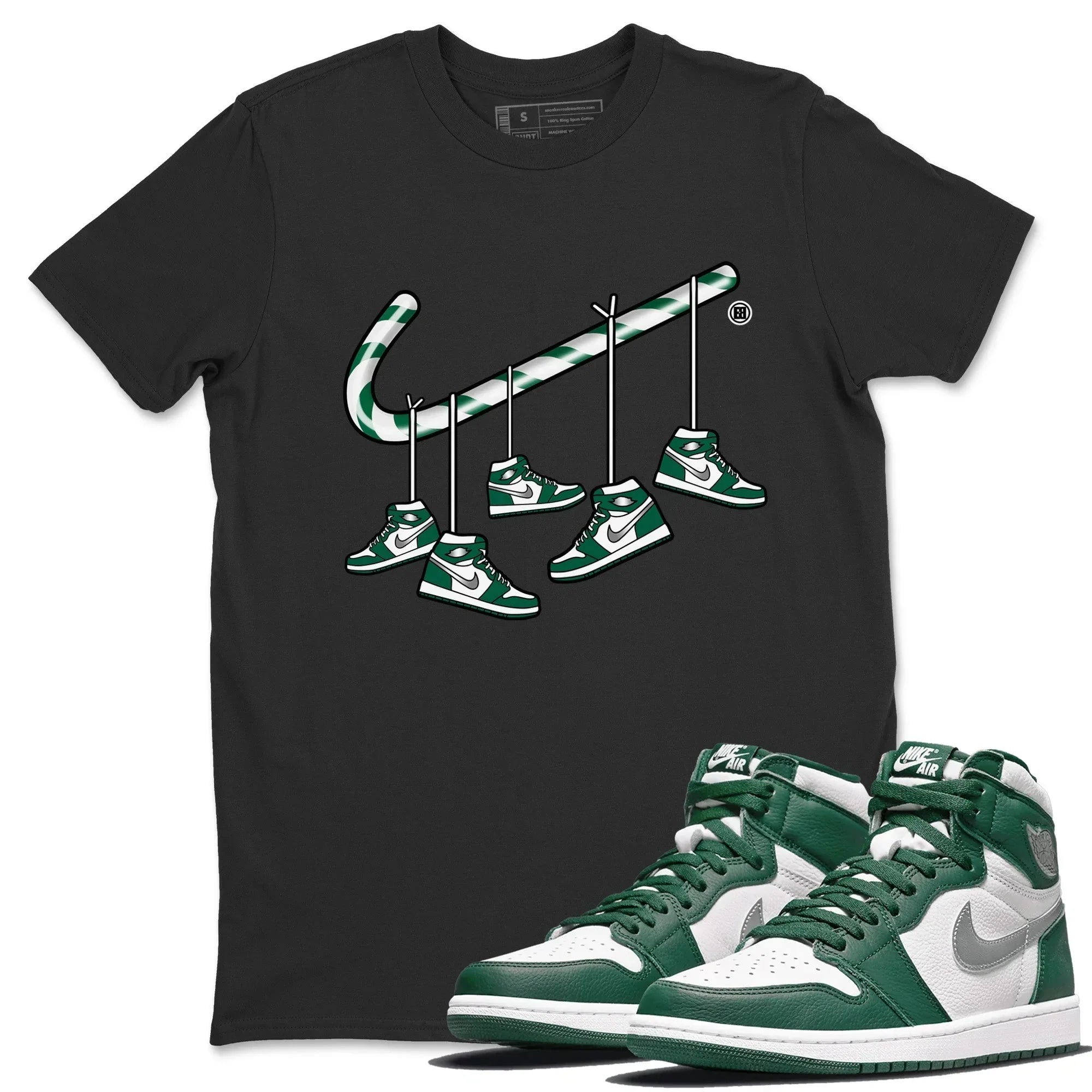 Christmas Candy Cane Unisex Tops - Air Jordan 1 Gorge Green