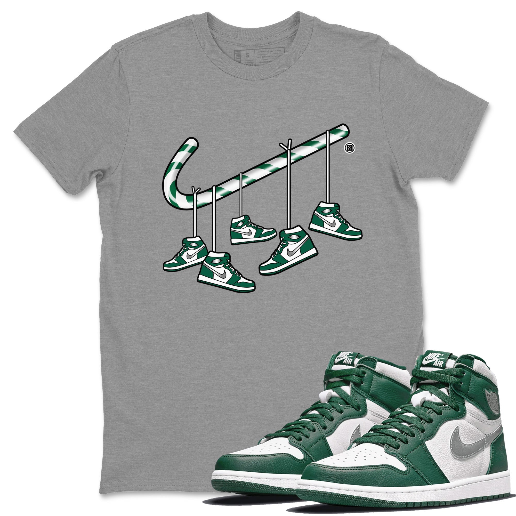 Christmas Candy Cane Unisex Tops - Air Jordan 1 Gorge Green