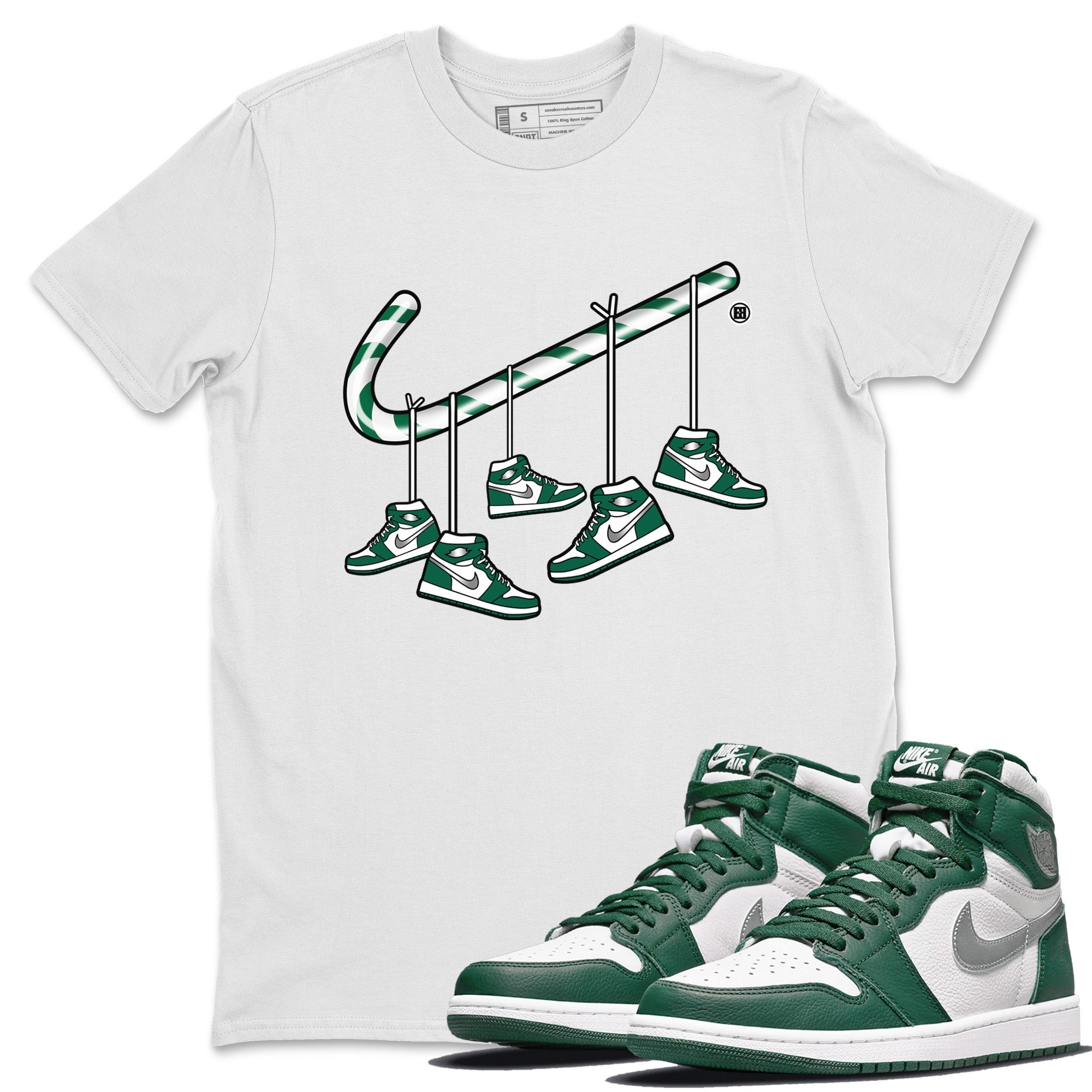 Christmas Candy Cane Unisex Tops - Air Jordan 1 Gorge Green