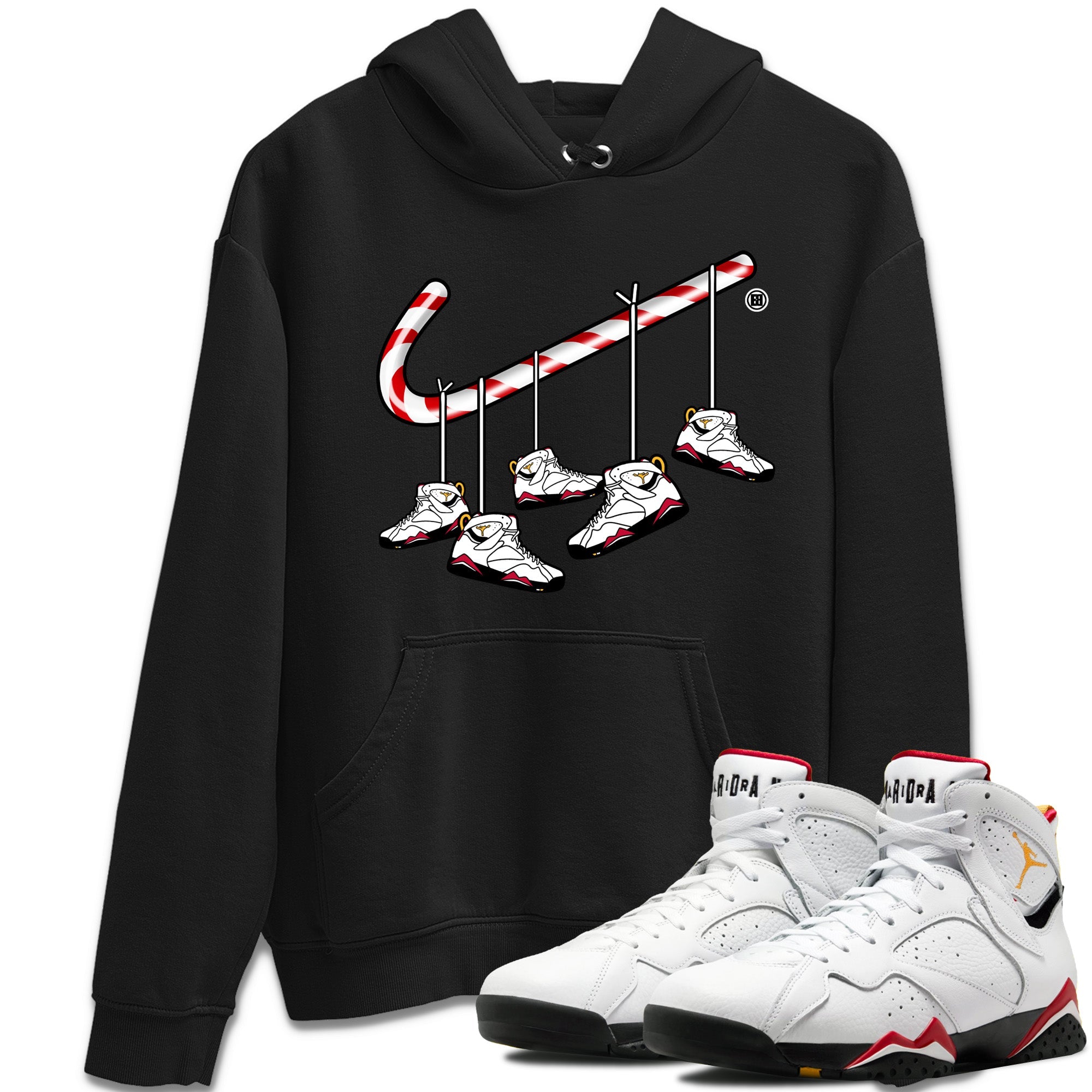 Christmas Candy Cane Unisex Tops - Air Jordan 7 Cardinal