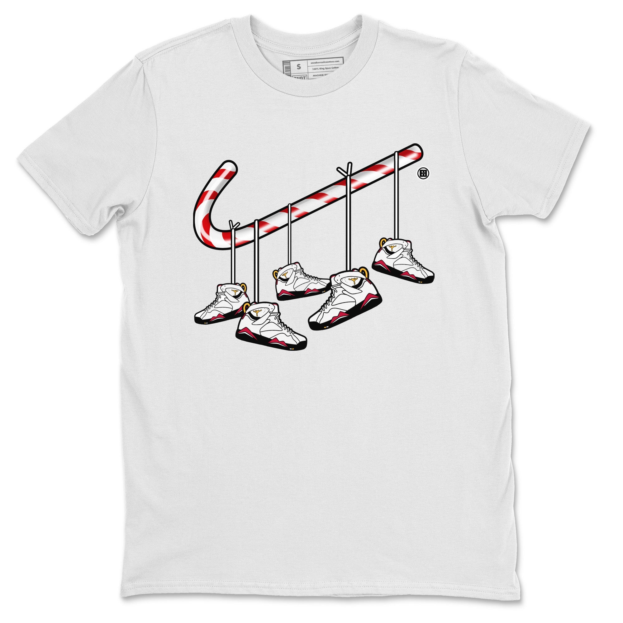 Christmas Candy Cane Unisex Tops - Air Jordan 7 Cardinal