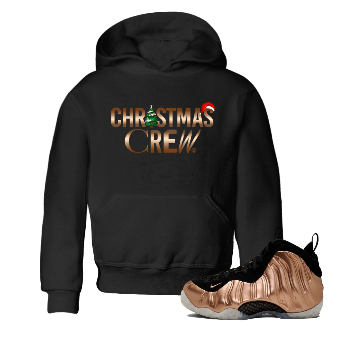 Christmas Crew snkmatch Tees Kids - Air Foamposite One Metallic Copper