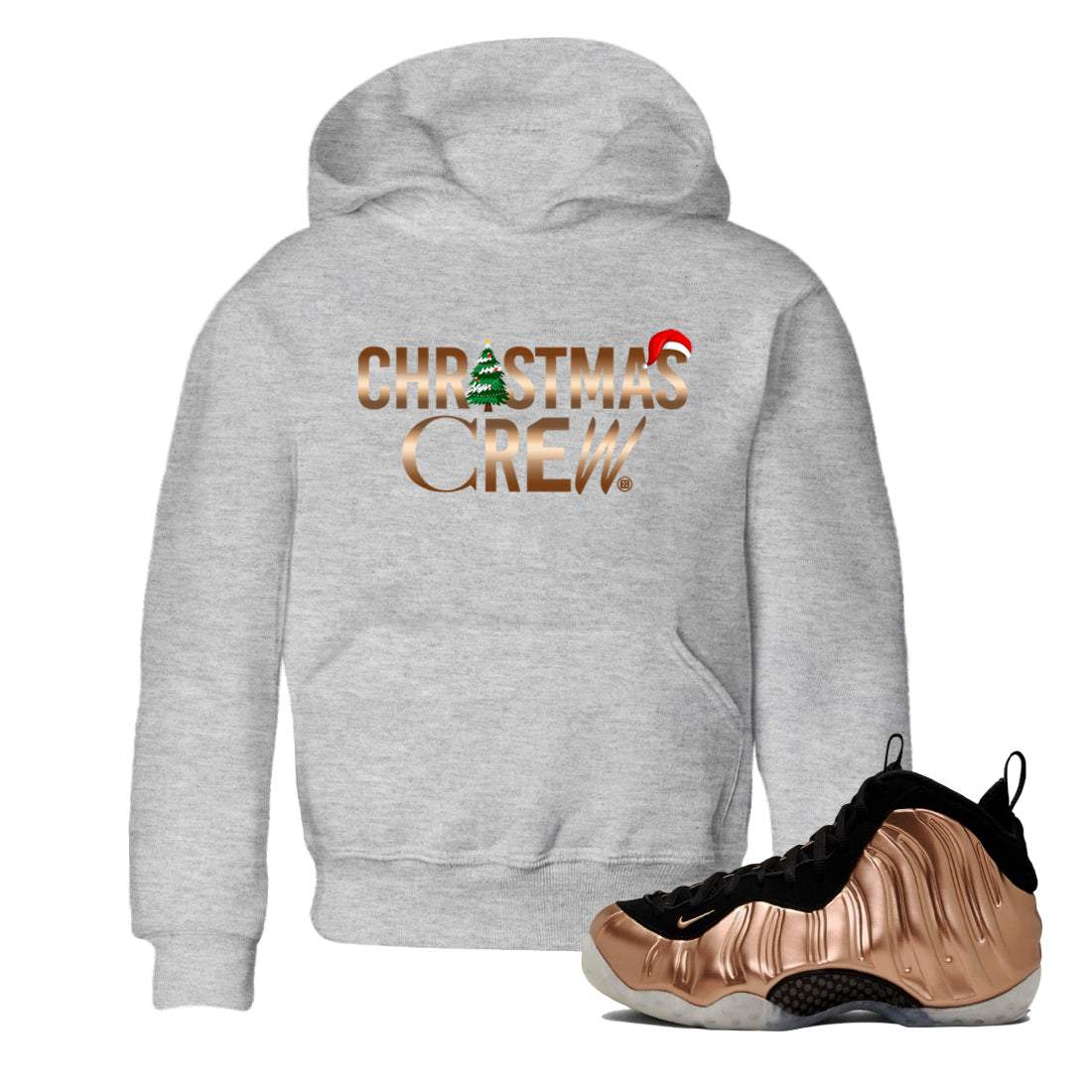 Christmas Crew snkmatch Tees Kids - Air Foamposite One Metallic Copper