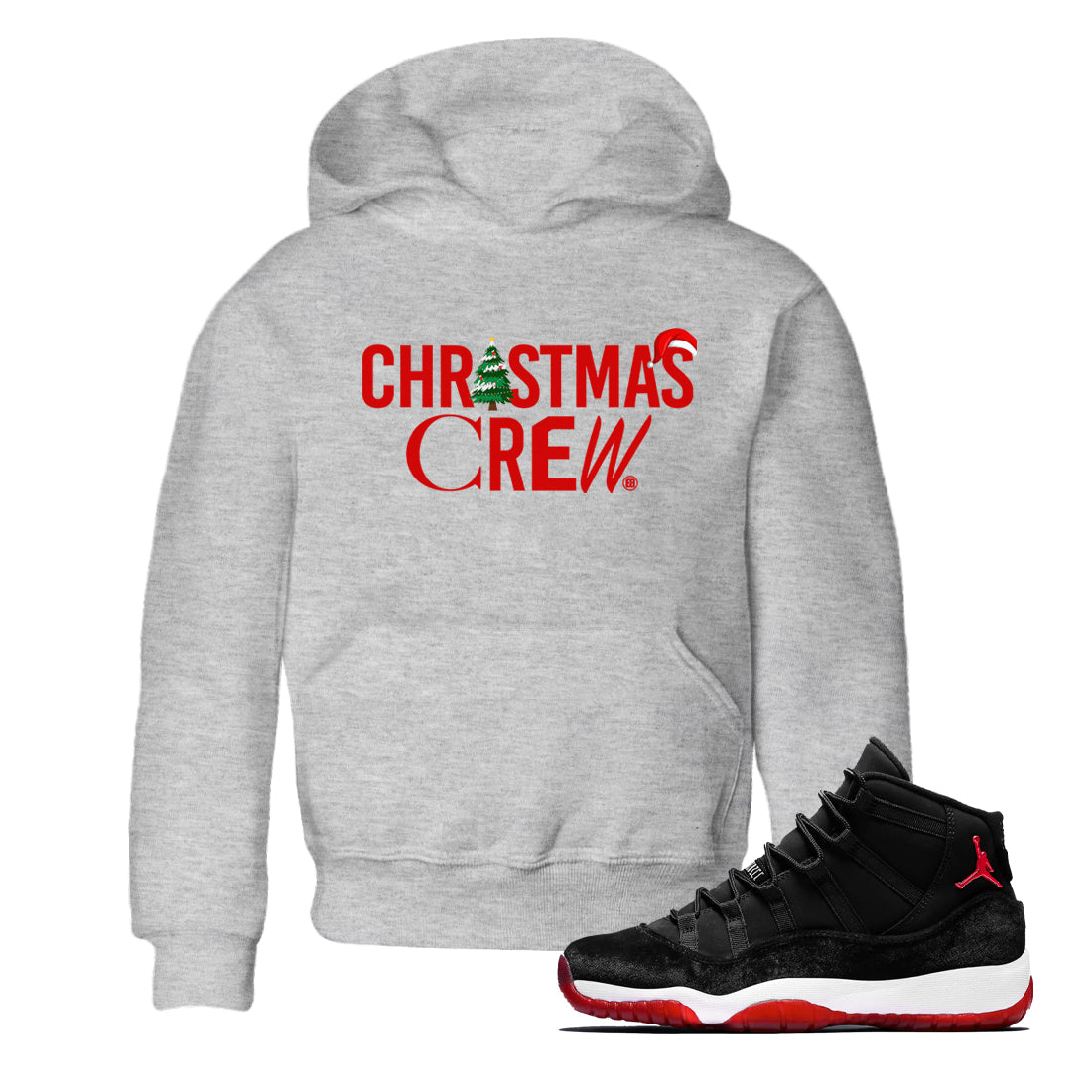 Christmas Crew snkmatch Tees Kids - Air Jordan 11 Bred Velvet