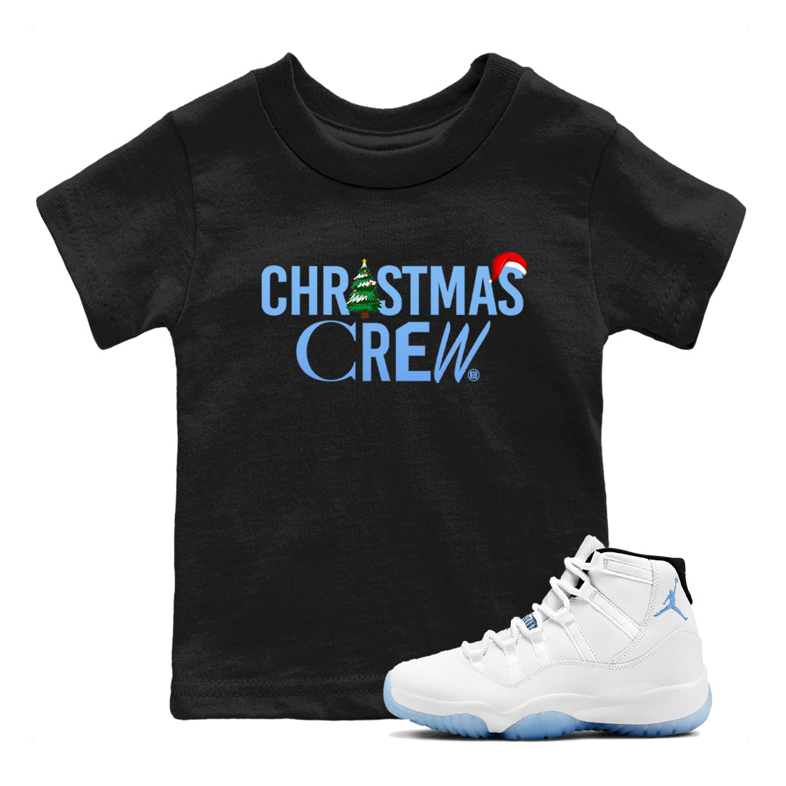 Christmas Crew snkmatch Tees Kids - Air Jordan 11 Legend Blue
