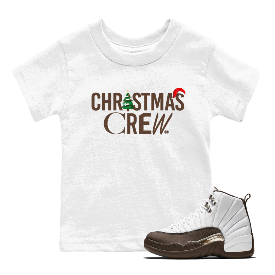Christmas Crew snkmatch Tees Kids - Air Jordan 12 Baroque Brown