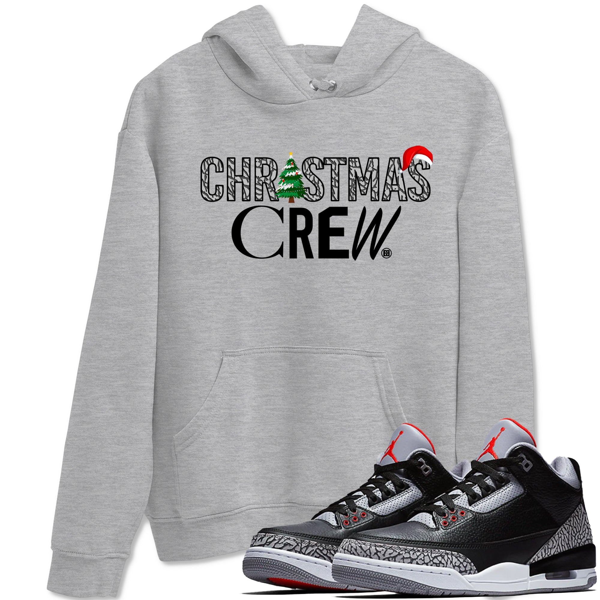 Christmas Crew snkmatch Tees - Air Jordan 3 Black Cement