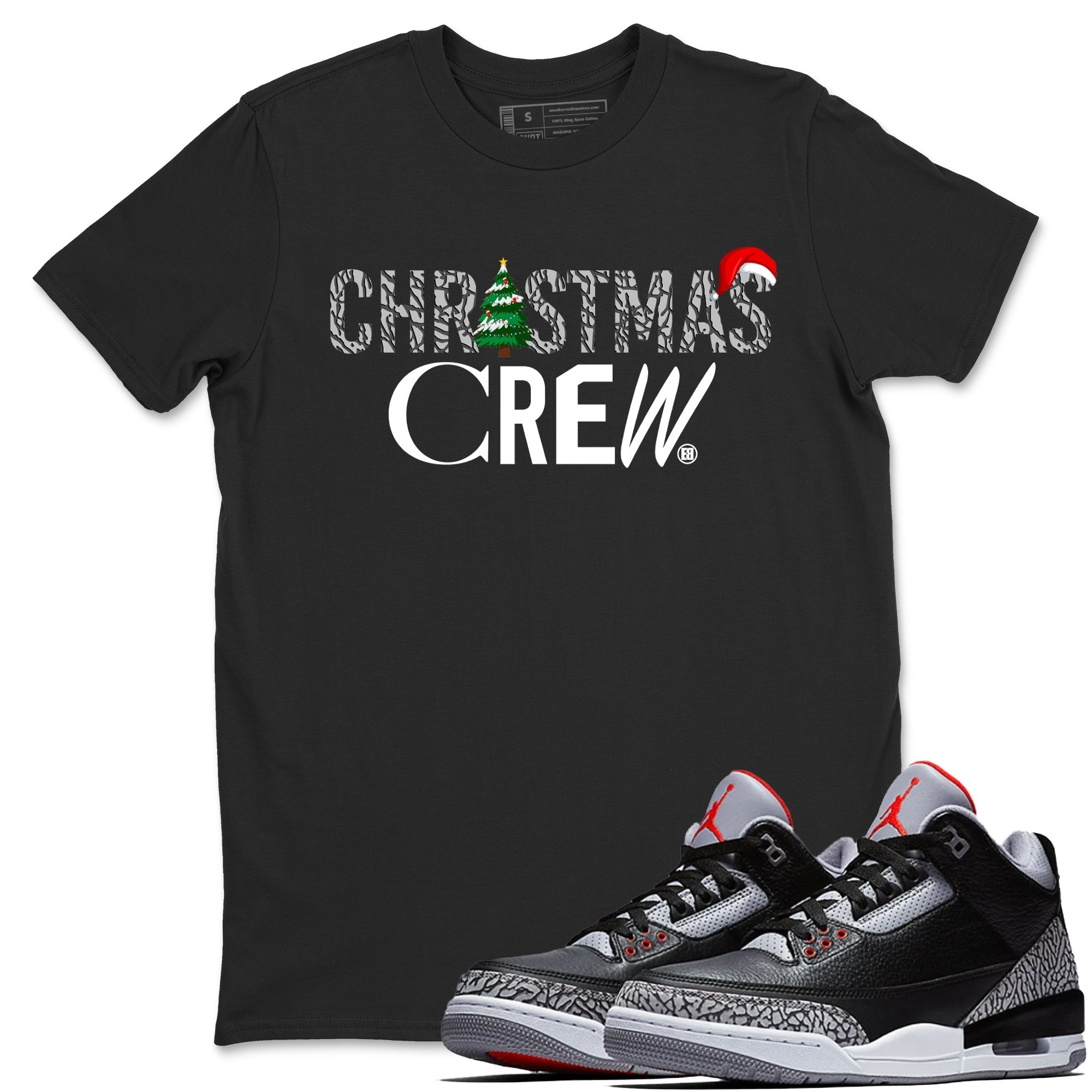 Christmas Crew snkmatch Tees - Air Jordan 3 Black Cement
