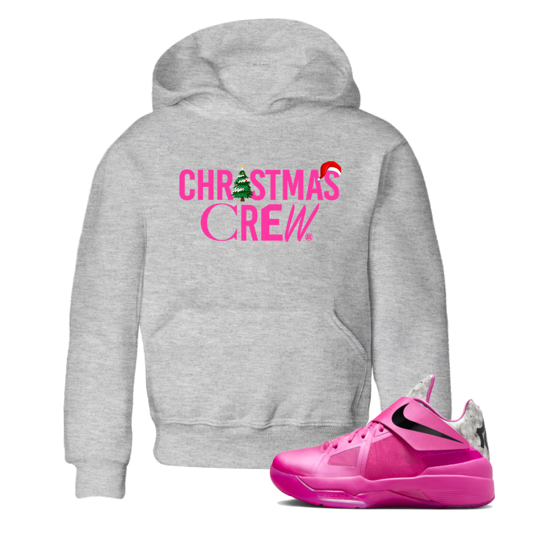 Christmas Crew snkmatch Tees Kids - Nike KD 4 Aunt Pearl