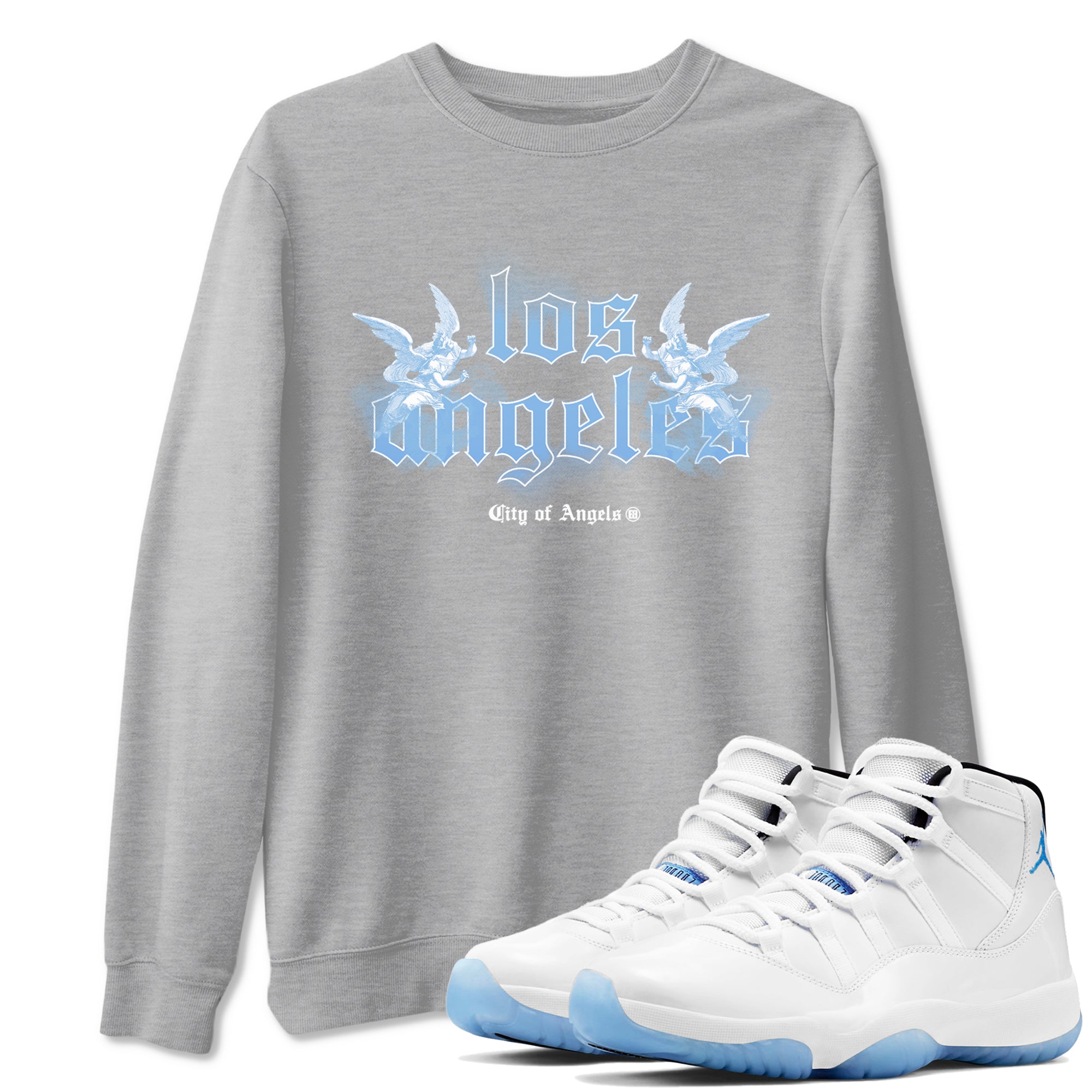City Of Angeles snkmatch Tees - Air Jordan 11 Legend Blue