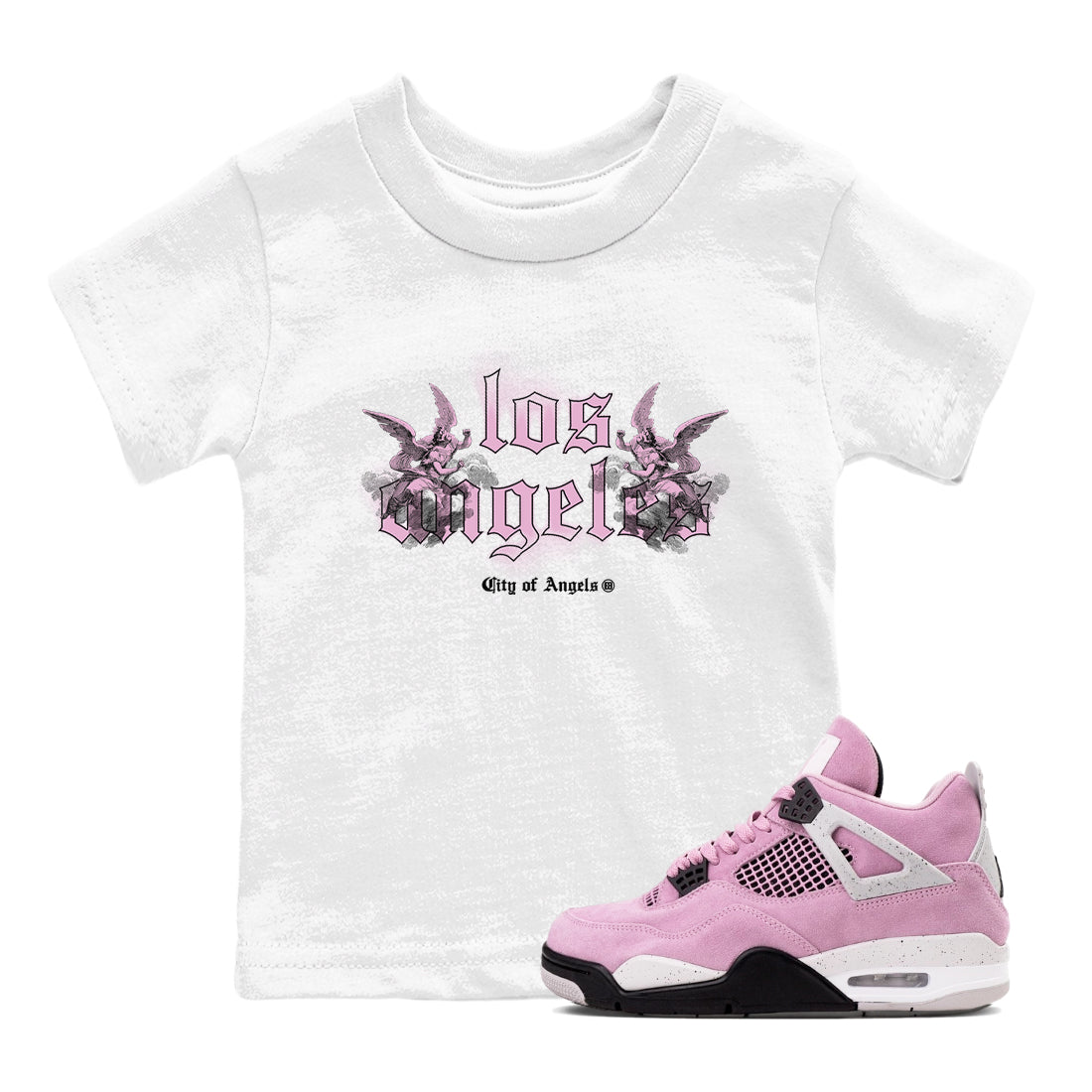 City Of Angeles snkmatch Tees Kids - Air Jordan 4 Orchid