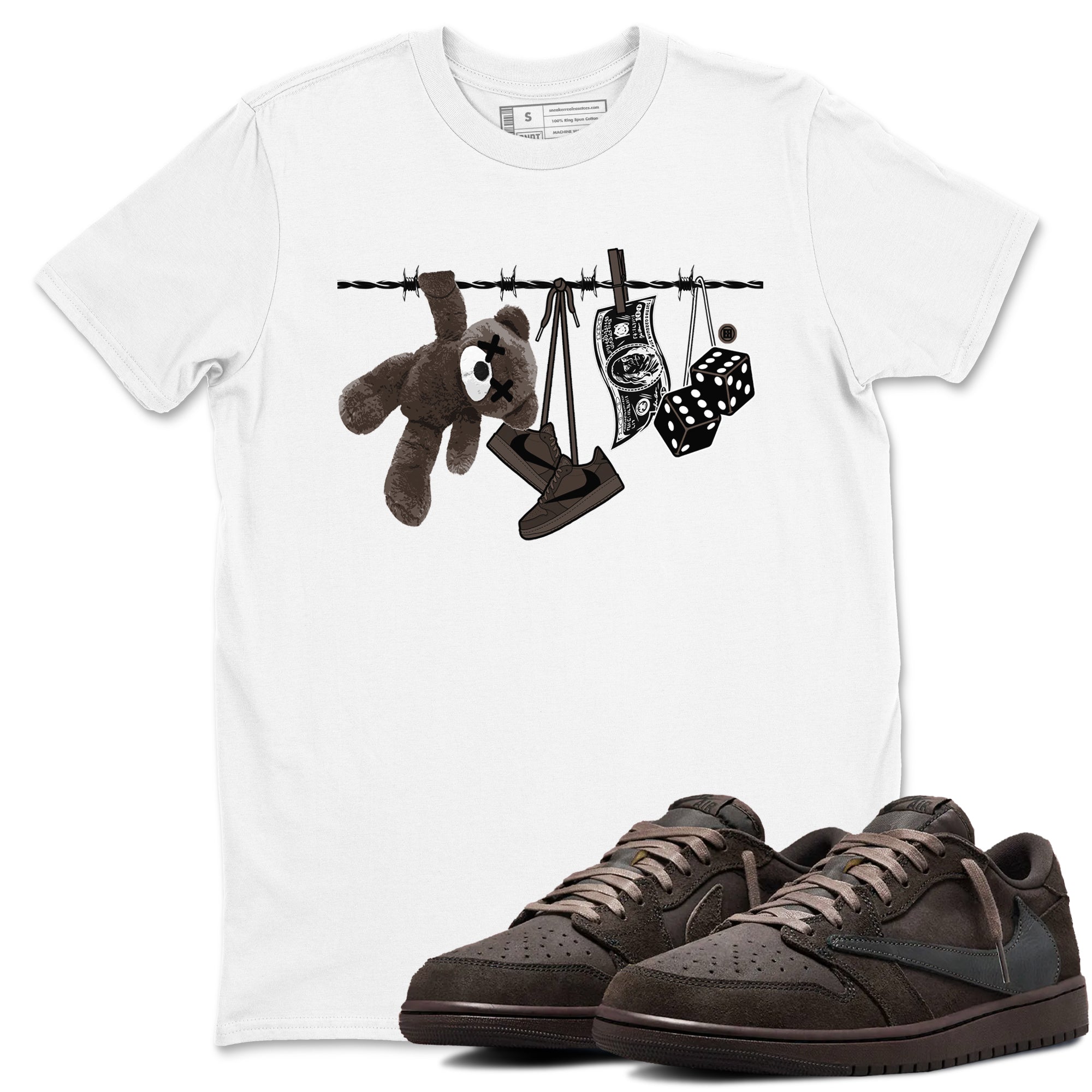 Clothesline snkmatch Tees - Air Jordan 1 Travis Scott Velvet Brown